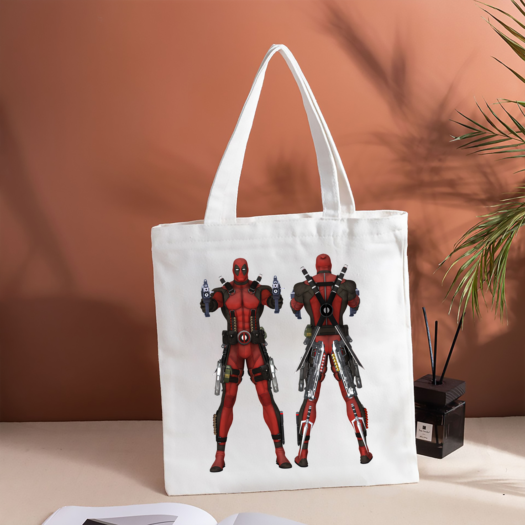 Deadpool デッドプール 縦型キャンバス生地手提げバッグ　トートバッグ