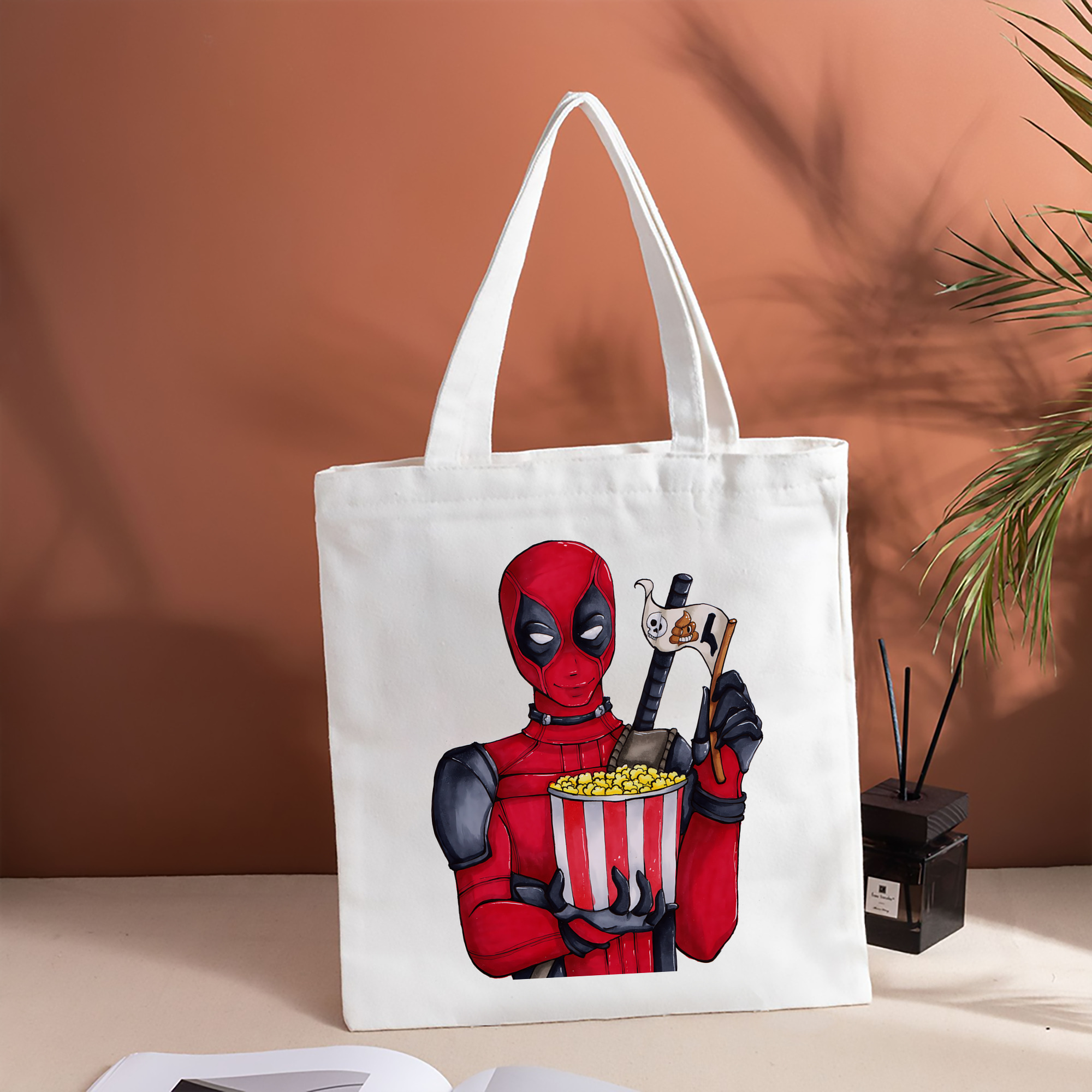 Deadpool デッドプール 縦型キャンバス生地手提げバッグ　トートバッグ