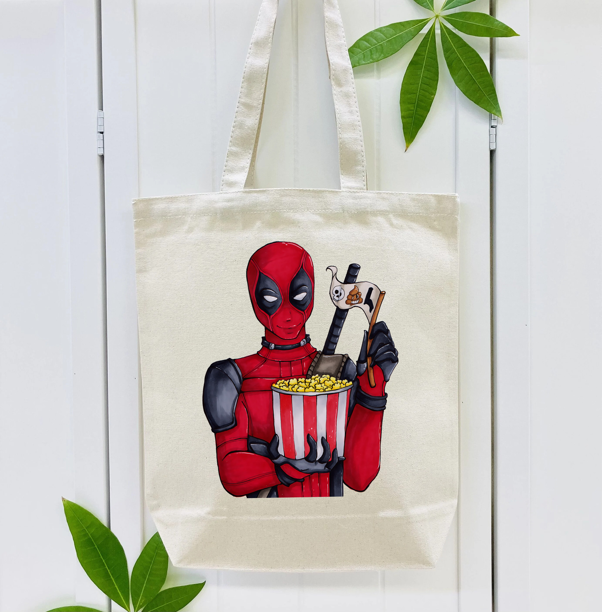 Deadpool デッドプール 縦型キャンバス生地手提げバッグ　トートバッグ
