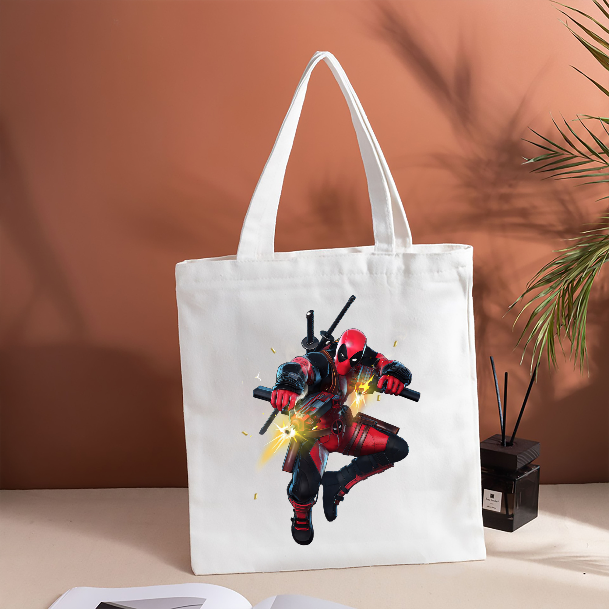 Deadpool デッドプール 縦型キャンバス生地手提げバッグ　トートバッグ