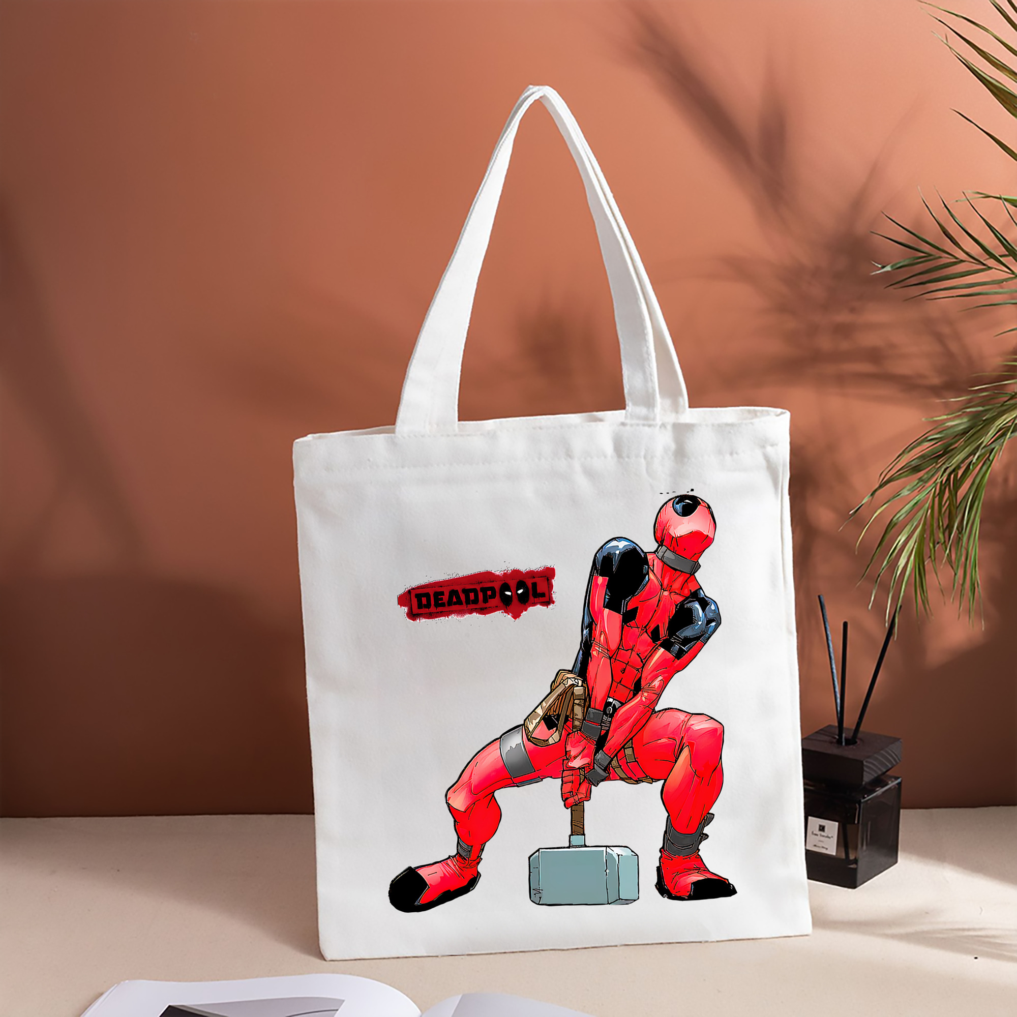 Deadpool デッドプール 縦型キャンバス生地手提げバッグ　トートバッグ