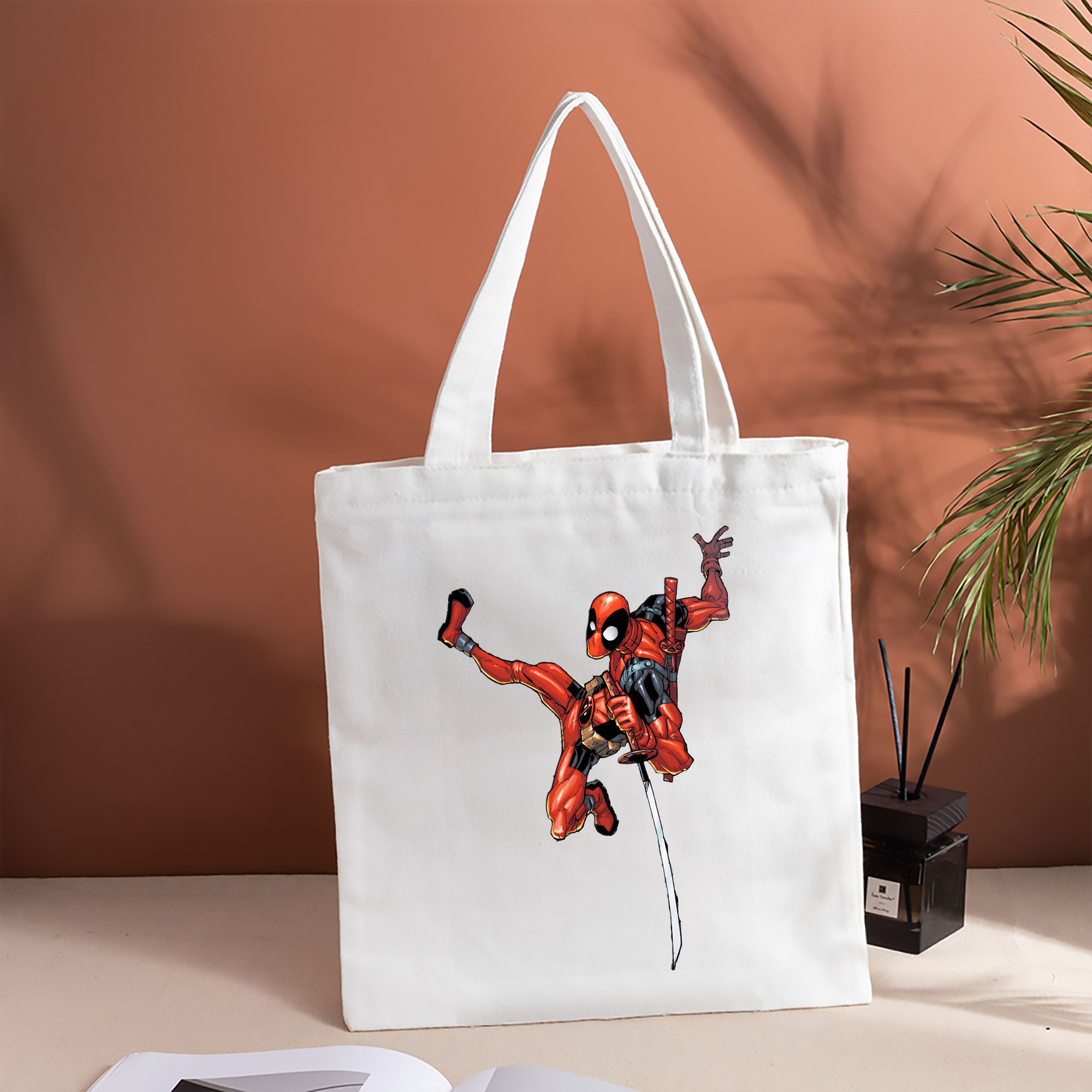 Deadpool デッドプール 縦型キャンバス生地手提げバッグ　トートバッグ