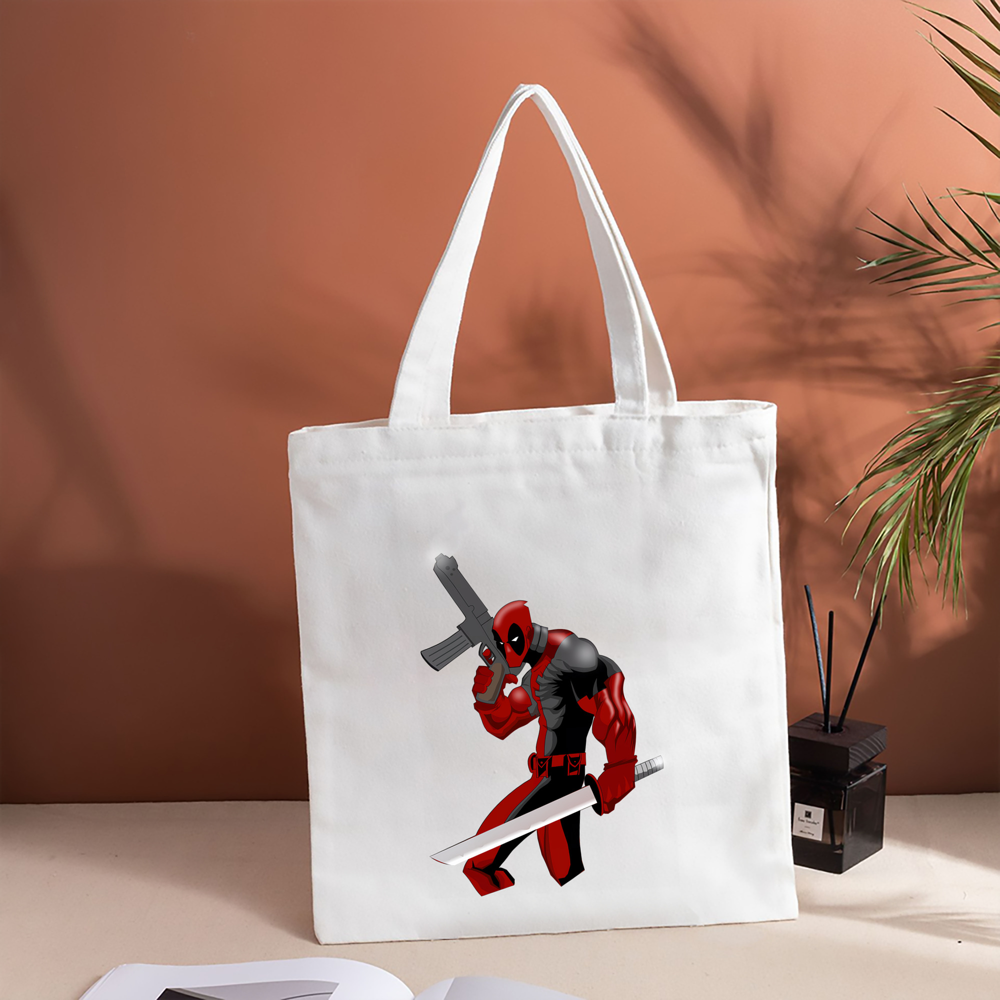 Deadpool デッドプール 縦型キャンバス生地手提げバッグ　トートバッグ