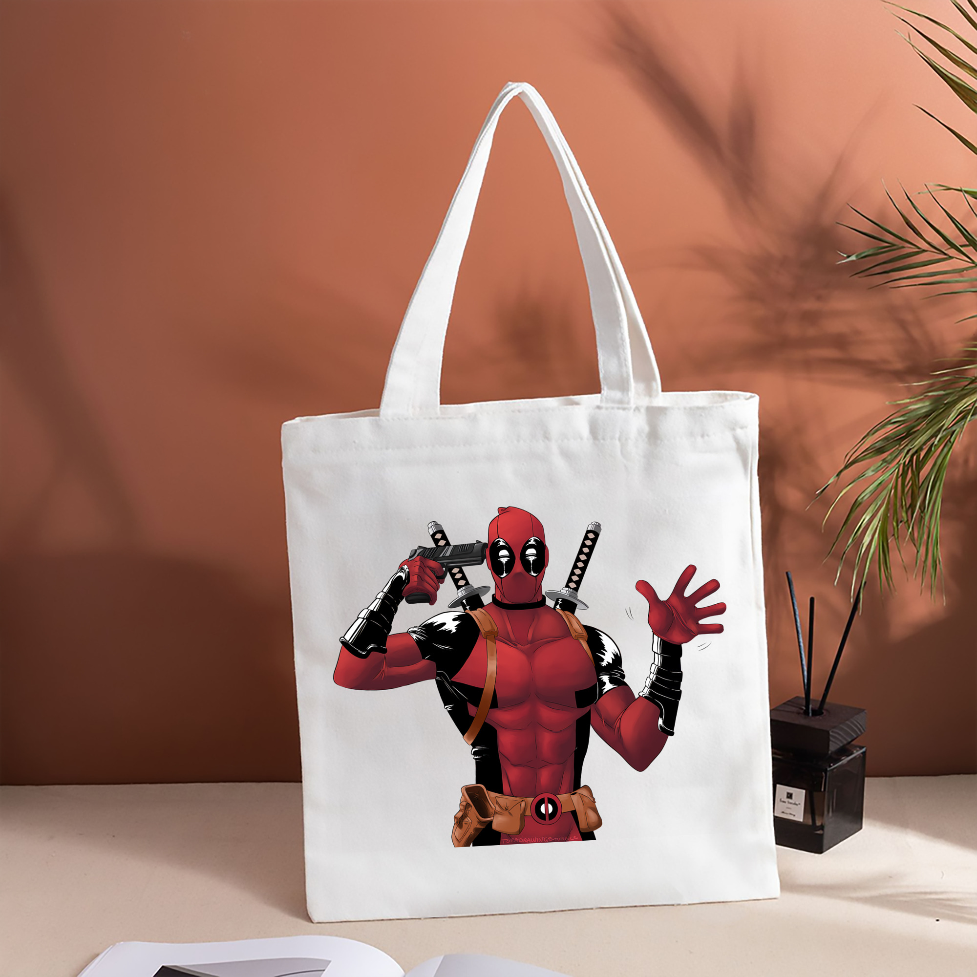 Deadpool デッドプール 縦型キャンバス生地手提げバッグ　トートバッグ