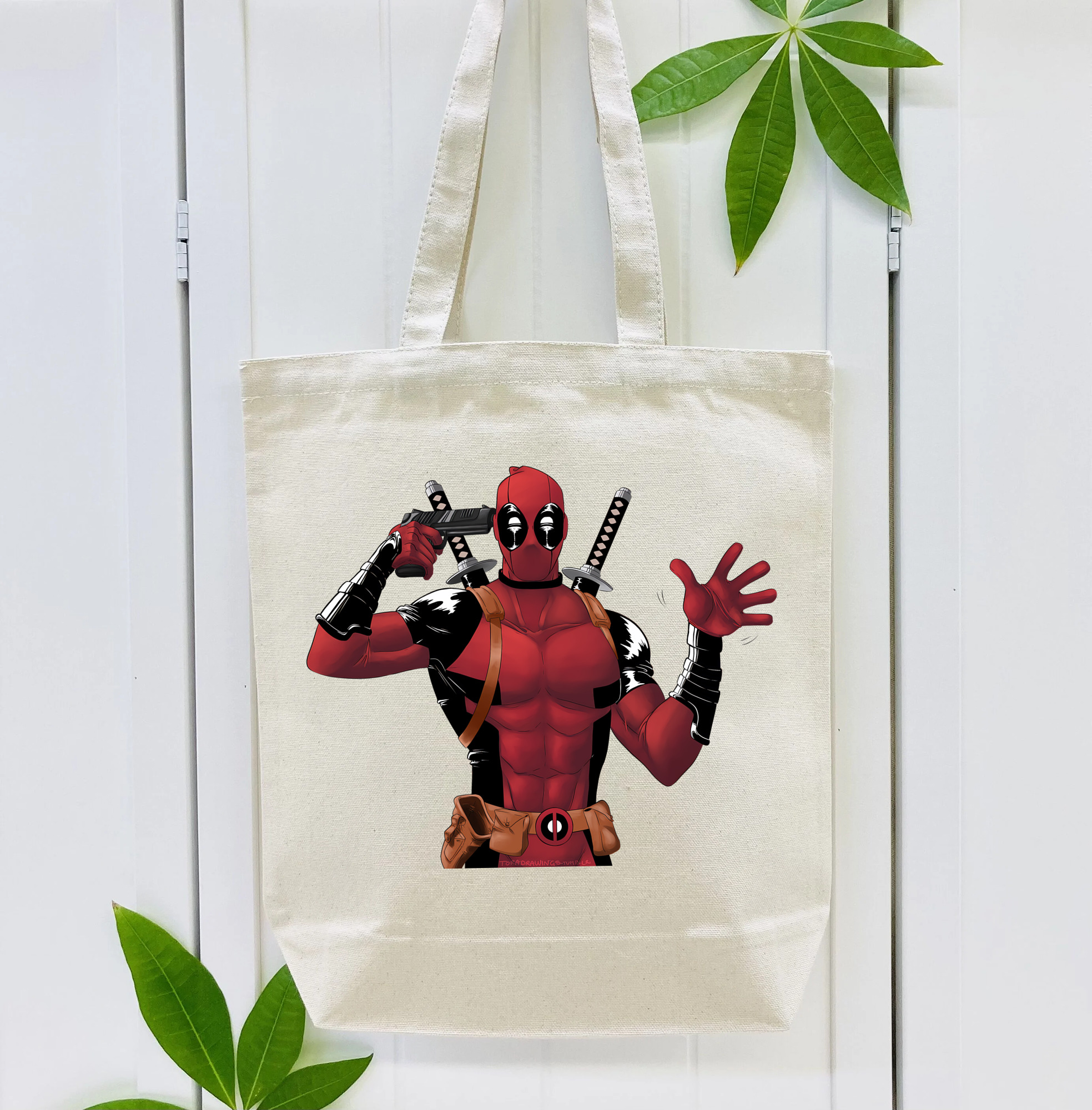 Deadpool デッドプール 縦型キャンバス生地手提げバッグ　トートバッグ