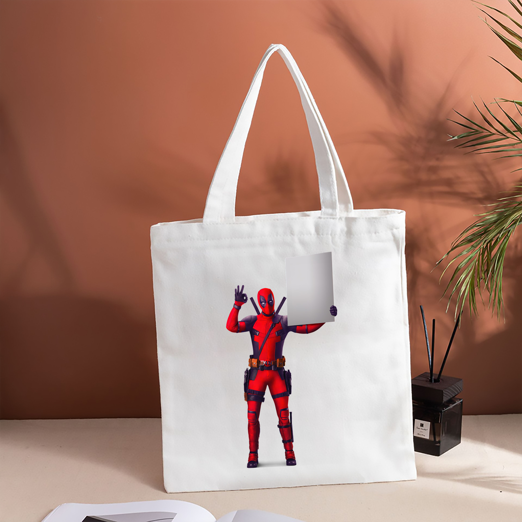 Deadpool デッドプール 縦型キャンバス生地手提げバッグ　トートバッグ