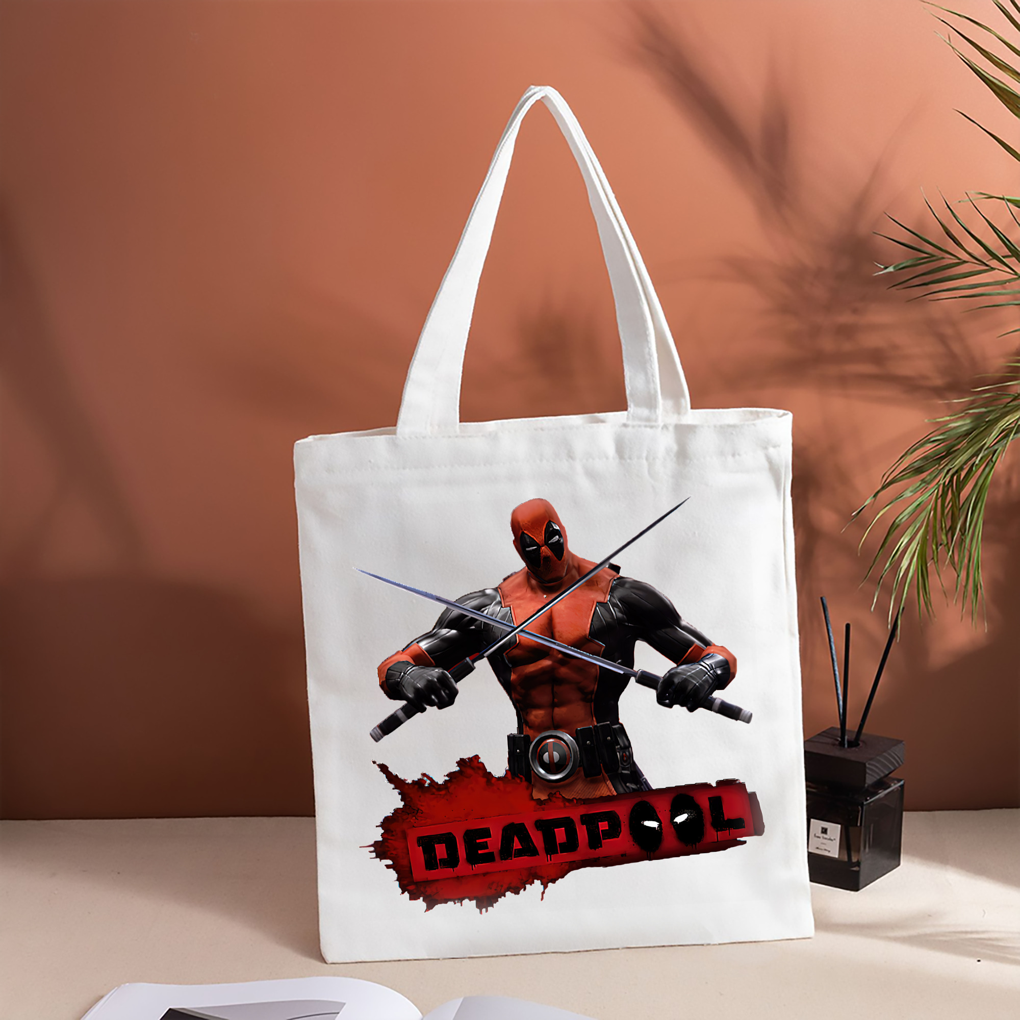 Deadpool デッドプール 縦型キャンバス生地手提げバッグ　トートバッグ