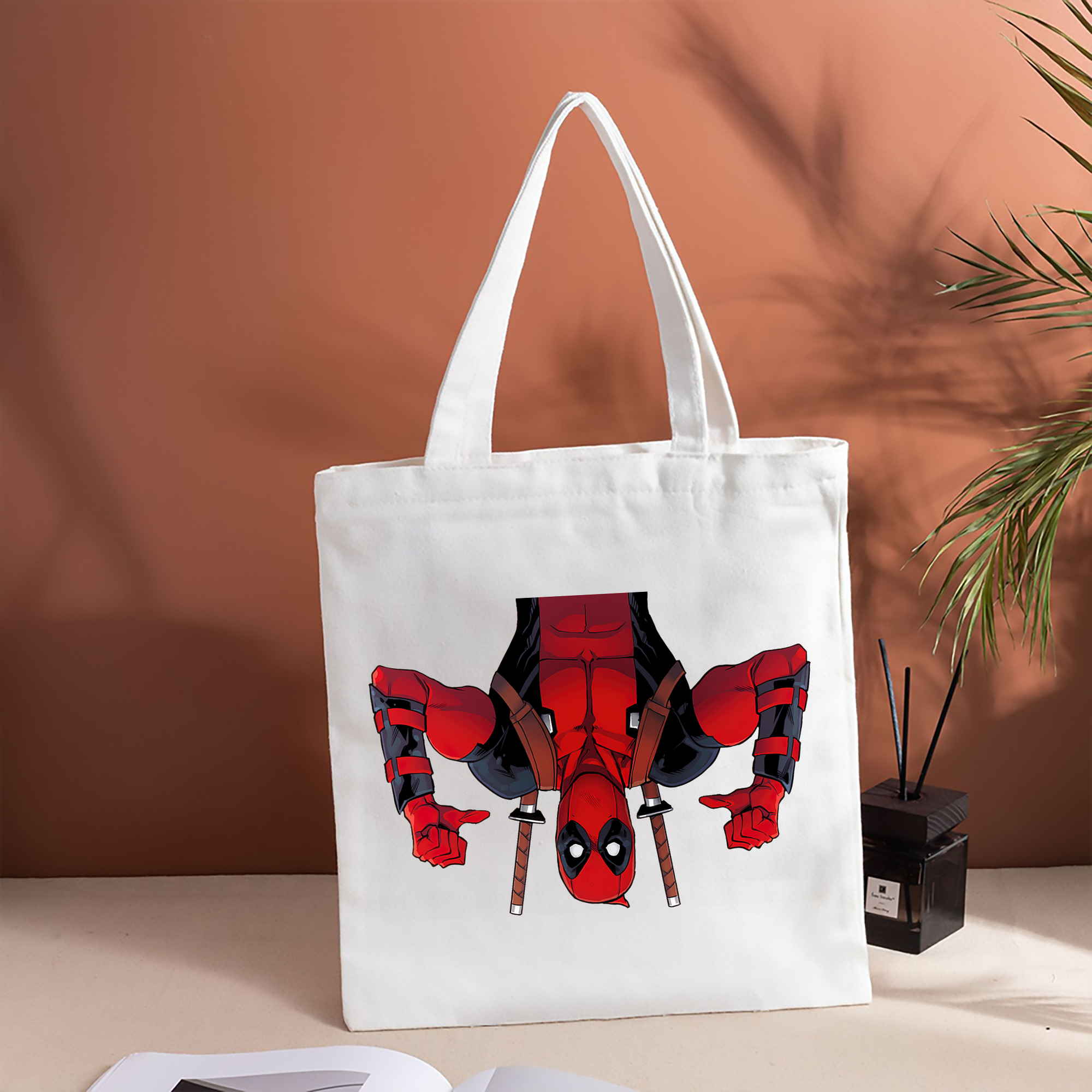Deadpool デッドプール 縦型キャンバス生地手提げバッグ　トートバッグ