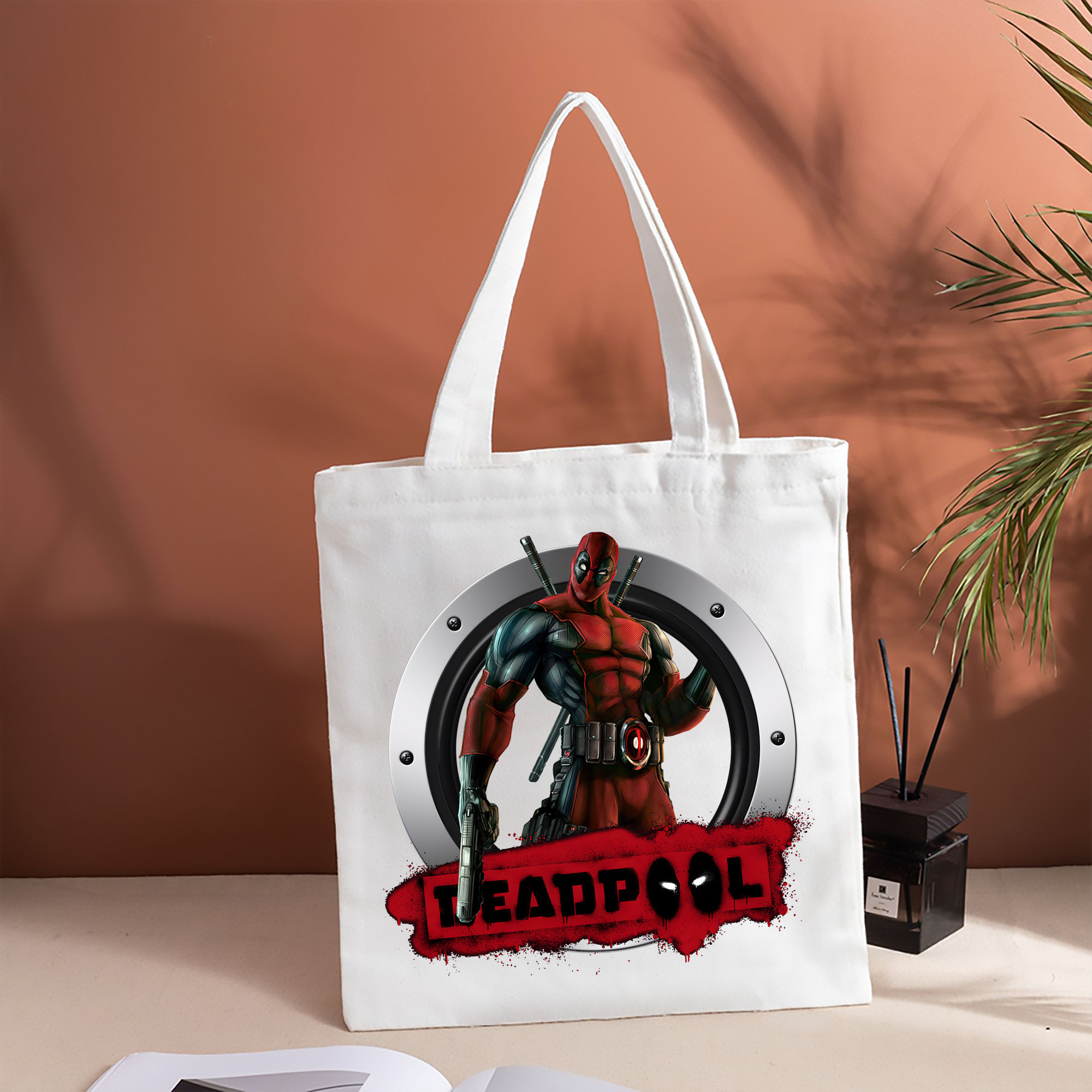 Deadpool デッドプール 縦型キャンバス生地手提げバッグ　トートバッグ