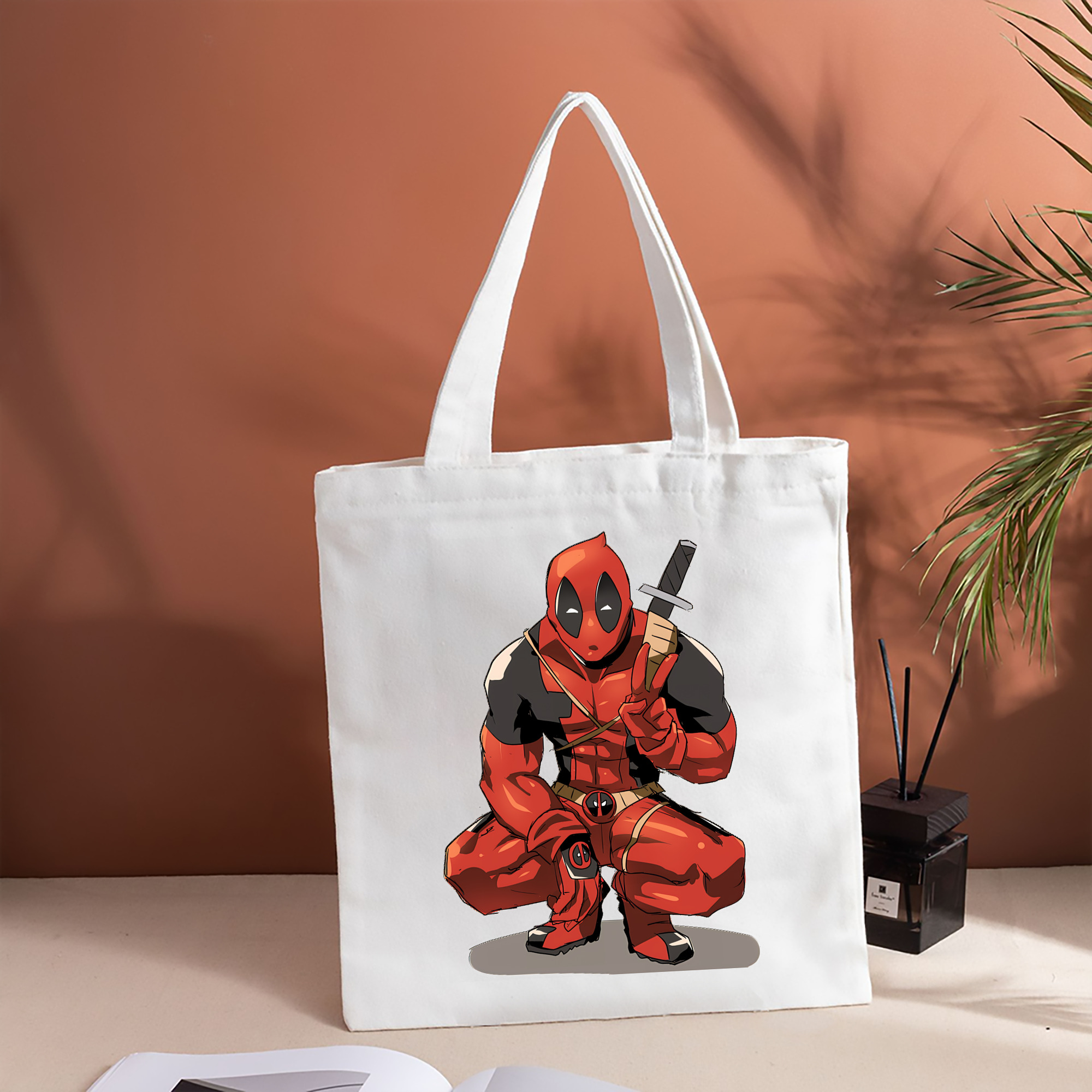 Deadpool デッドプール 縦型キャンバス生地手提げバッグ　トートバッグ