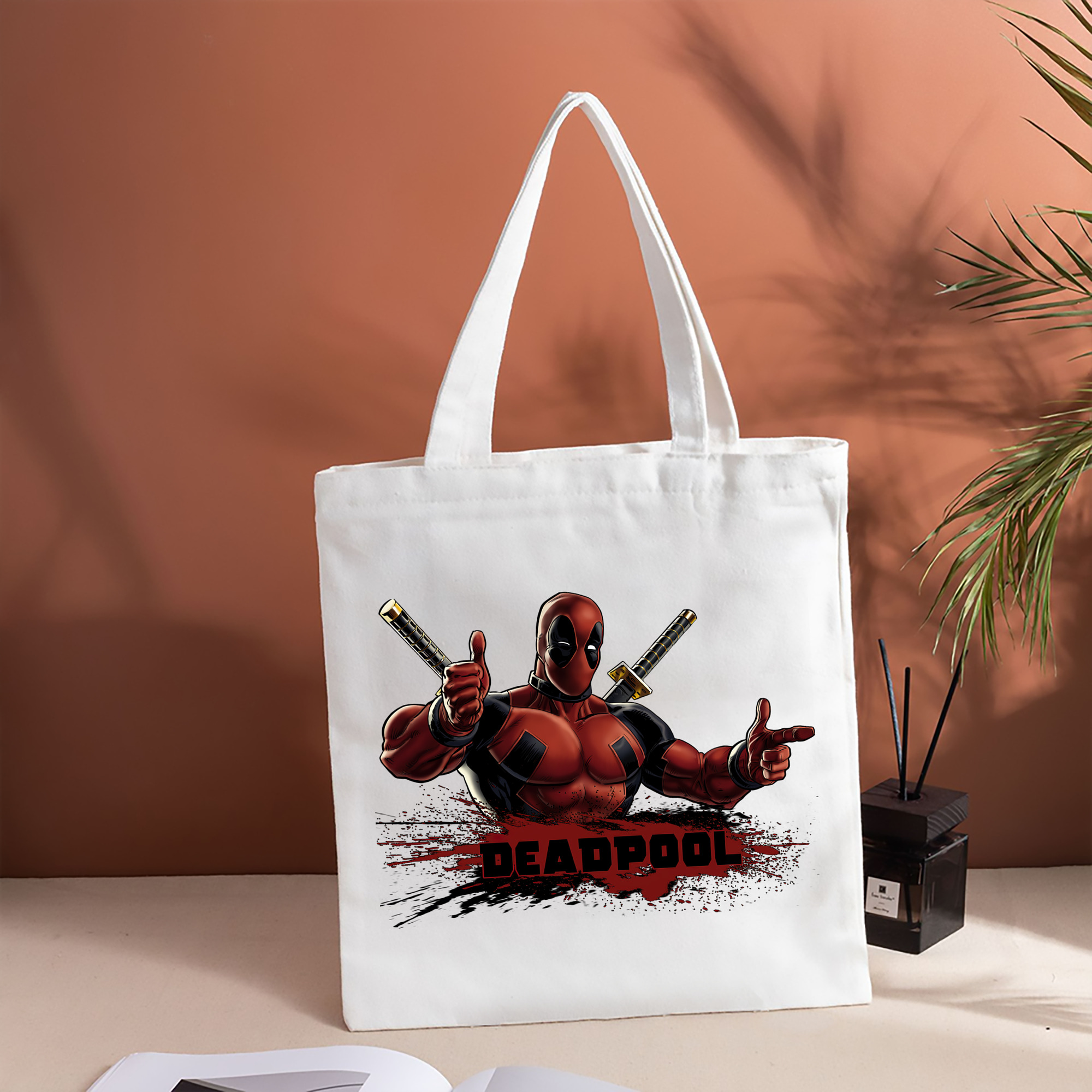 Deadpool デッドプール 縦型キャンバス生地手提げバッグ　トートバッグ