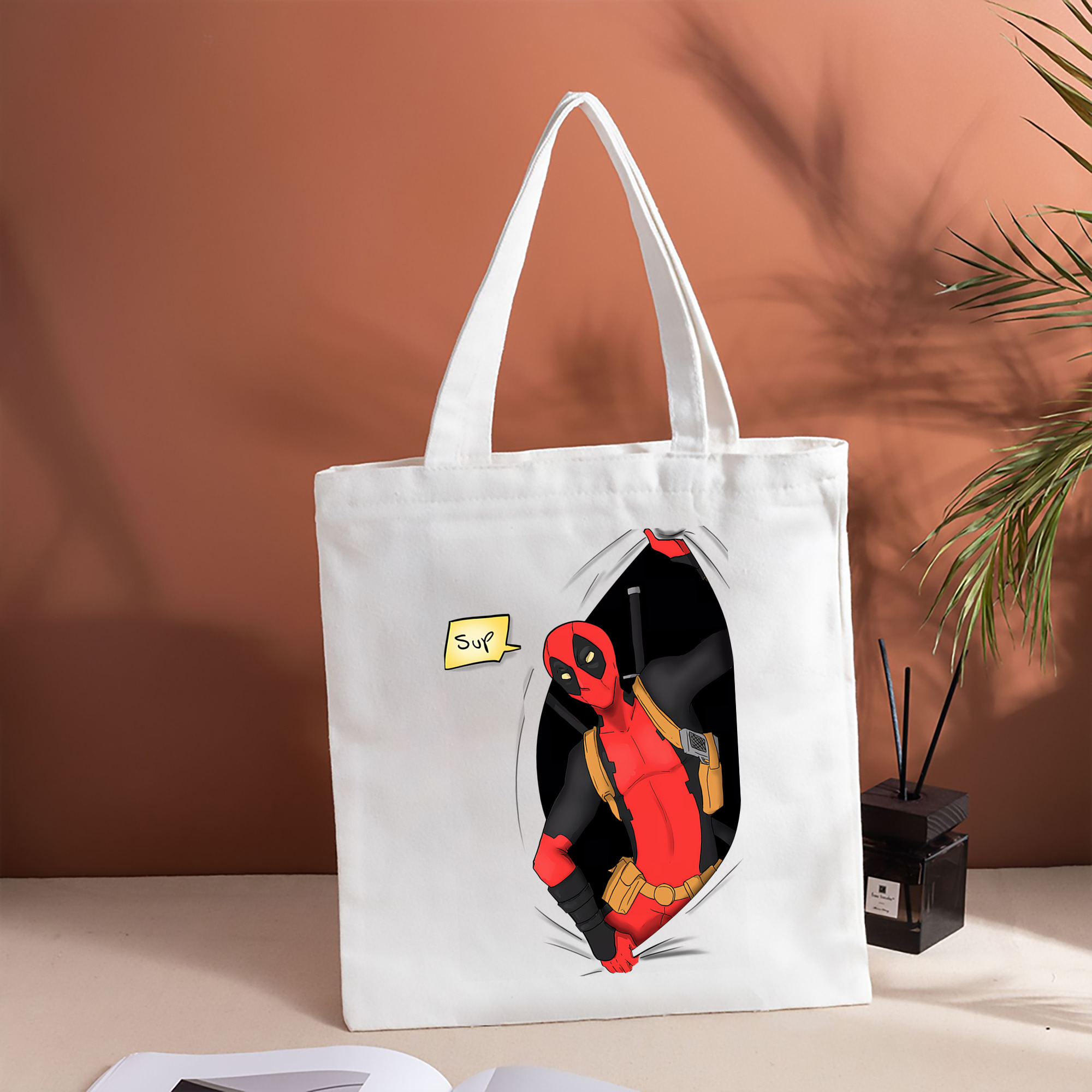 Deadpool デッドプール 縦型キャンバス生地手提げバッグ　トートバッグ