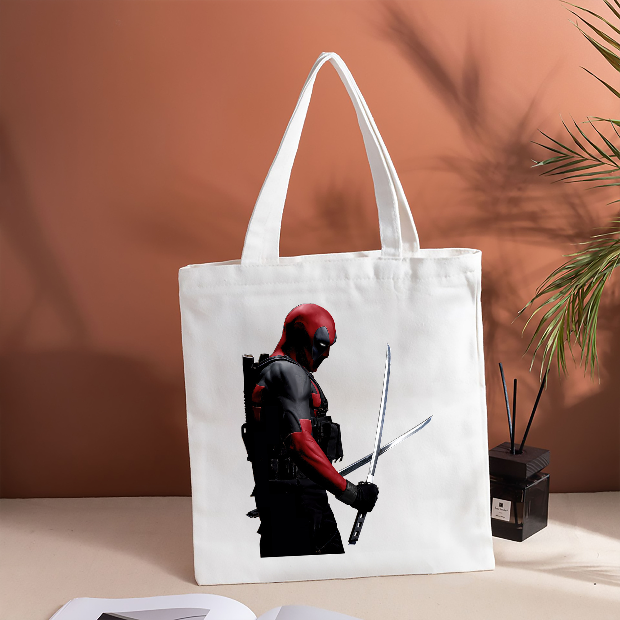 Deadpool デッドプール 縦型キャンバス生地手提げバッグ　トートバッグ