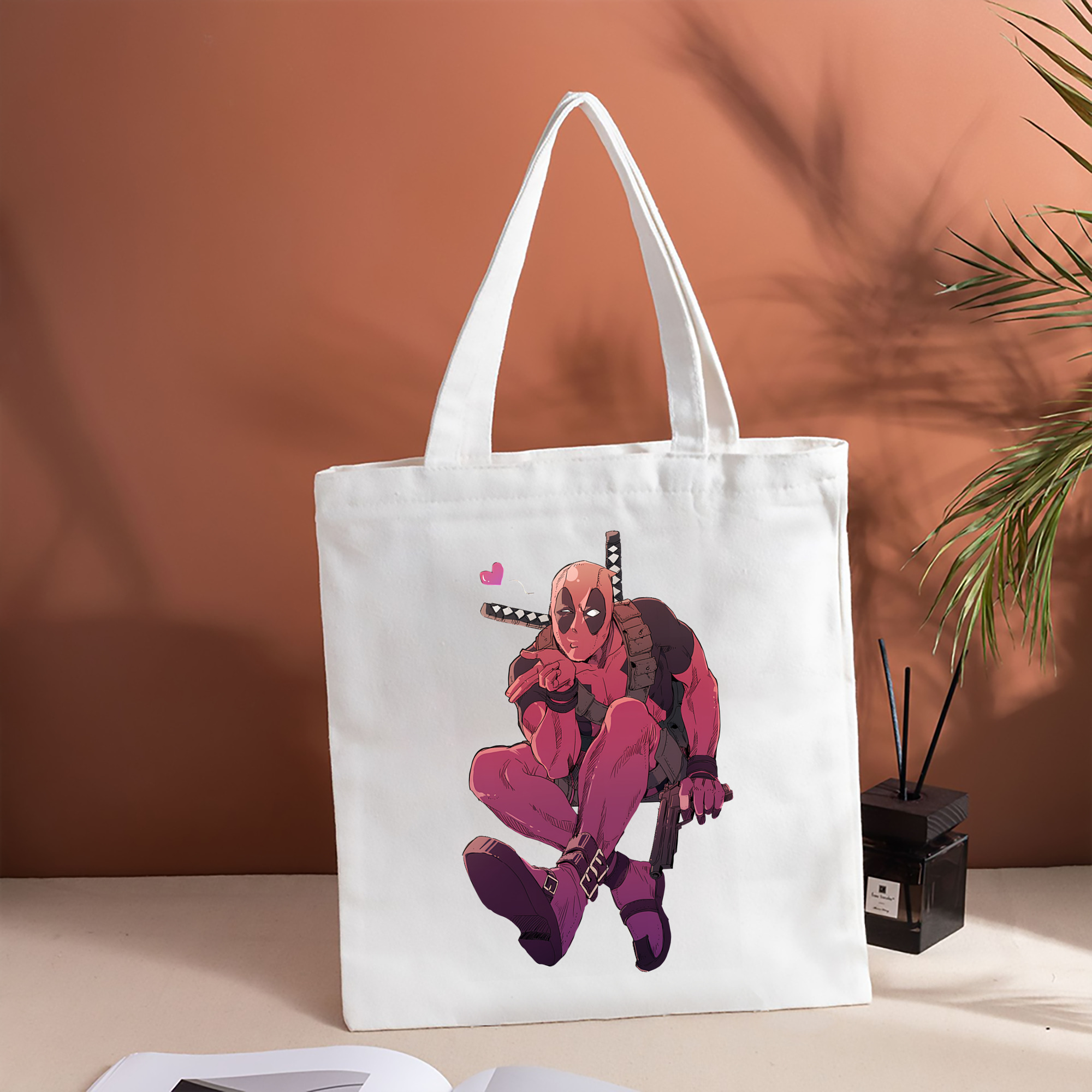 Deadpool デッドプール 縦型キャンバス生地手提げバッグ　トートバッグ