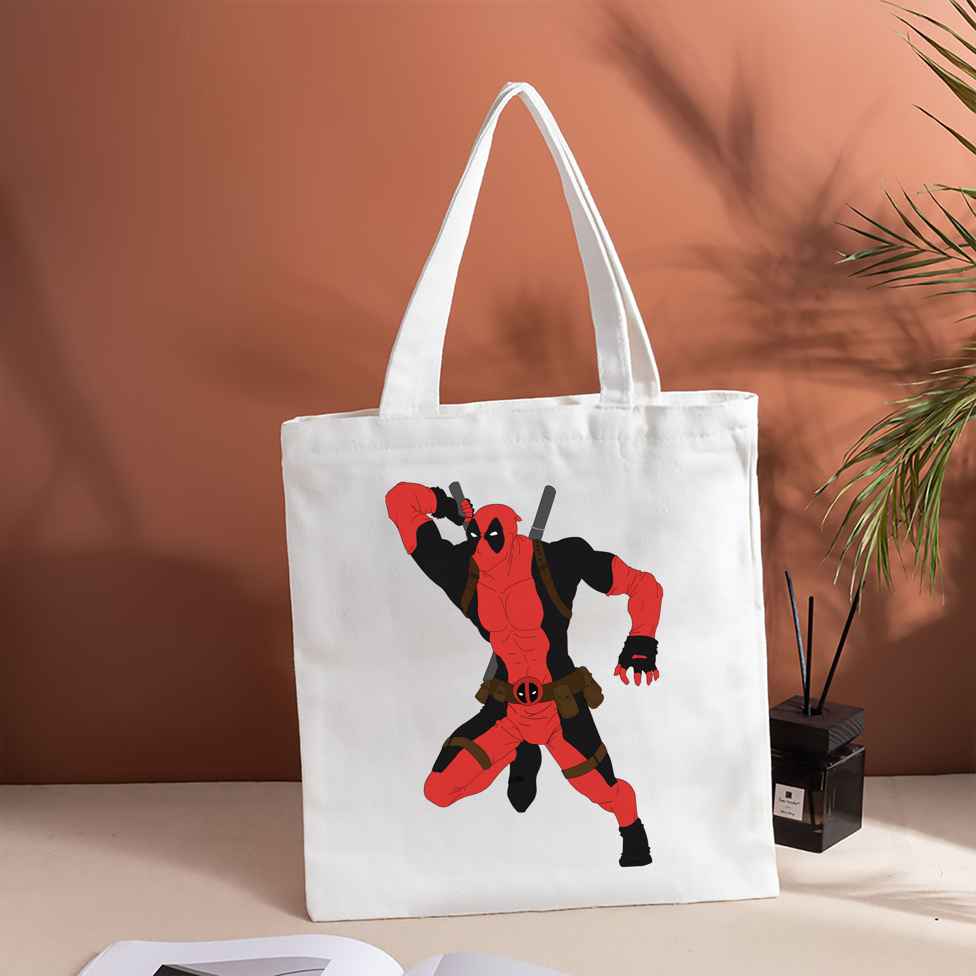 Deadpool デッドプール 縦型キャンバス生地手提げバッグ　トートバッグ