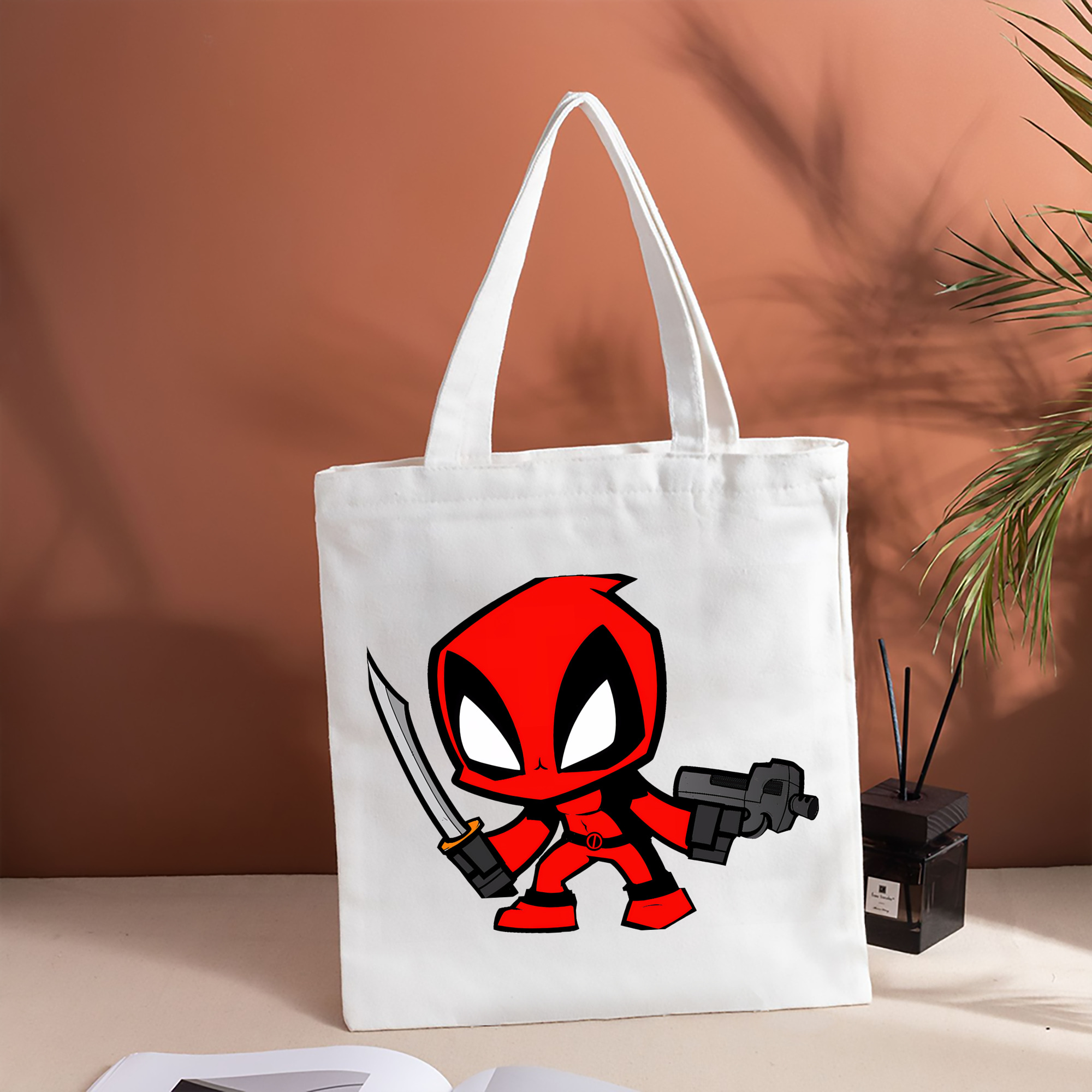 Deadpool デッドプール 縦型キャンバス生地手提げバッグ　トートバッグ