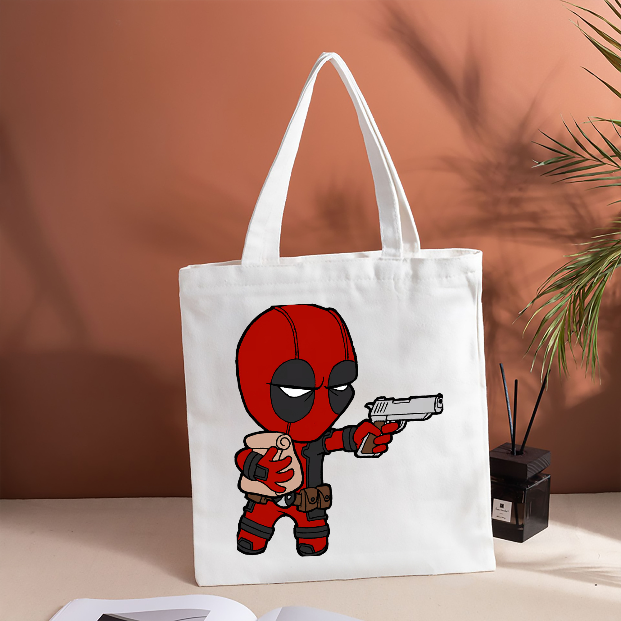 Deadpool デッドプール 縦型キャンバス生地手提げバッグ　トートバッグ
