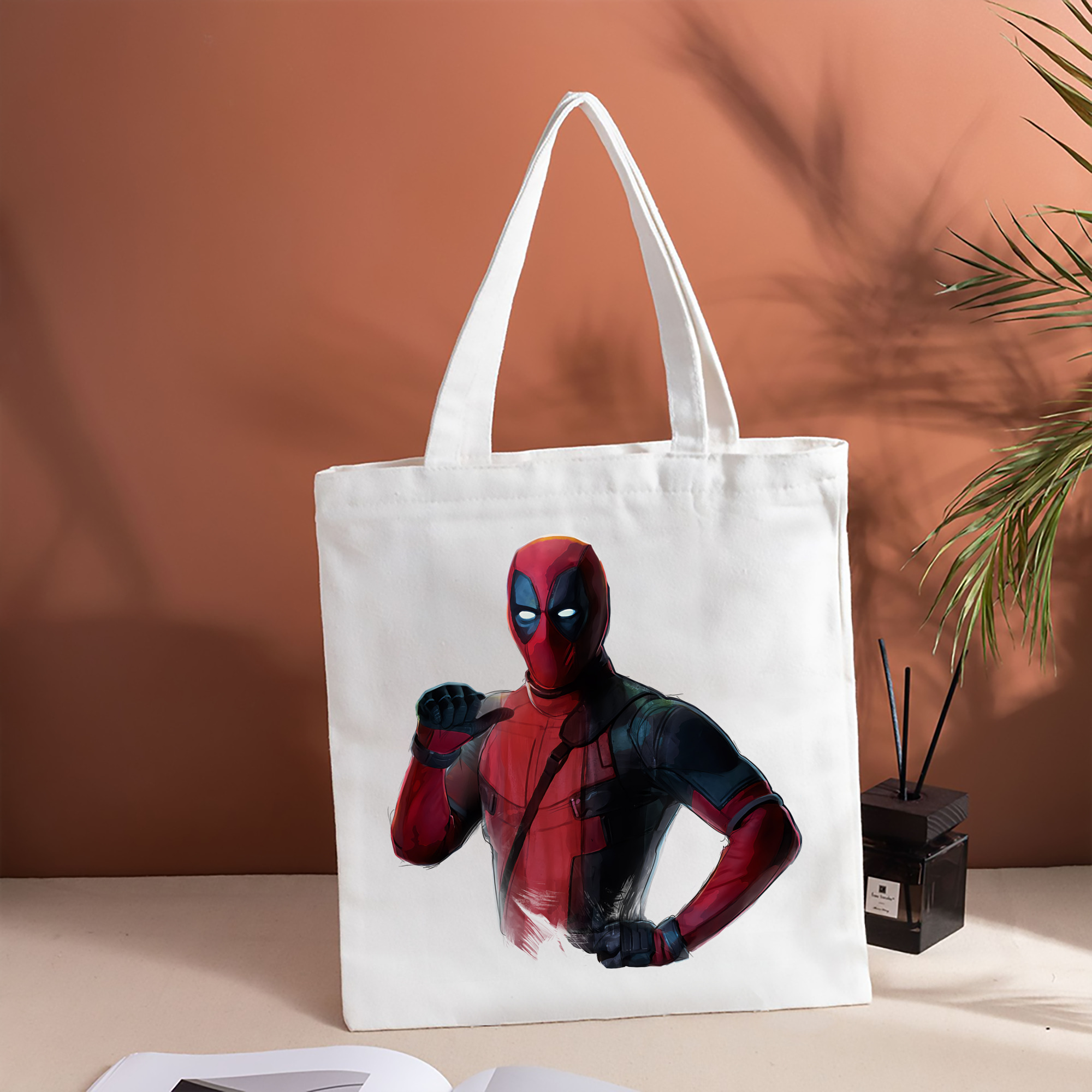 Deadpool デッドプール 縦型キャンバス生地手提げバッグ　トートバッグ
