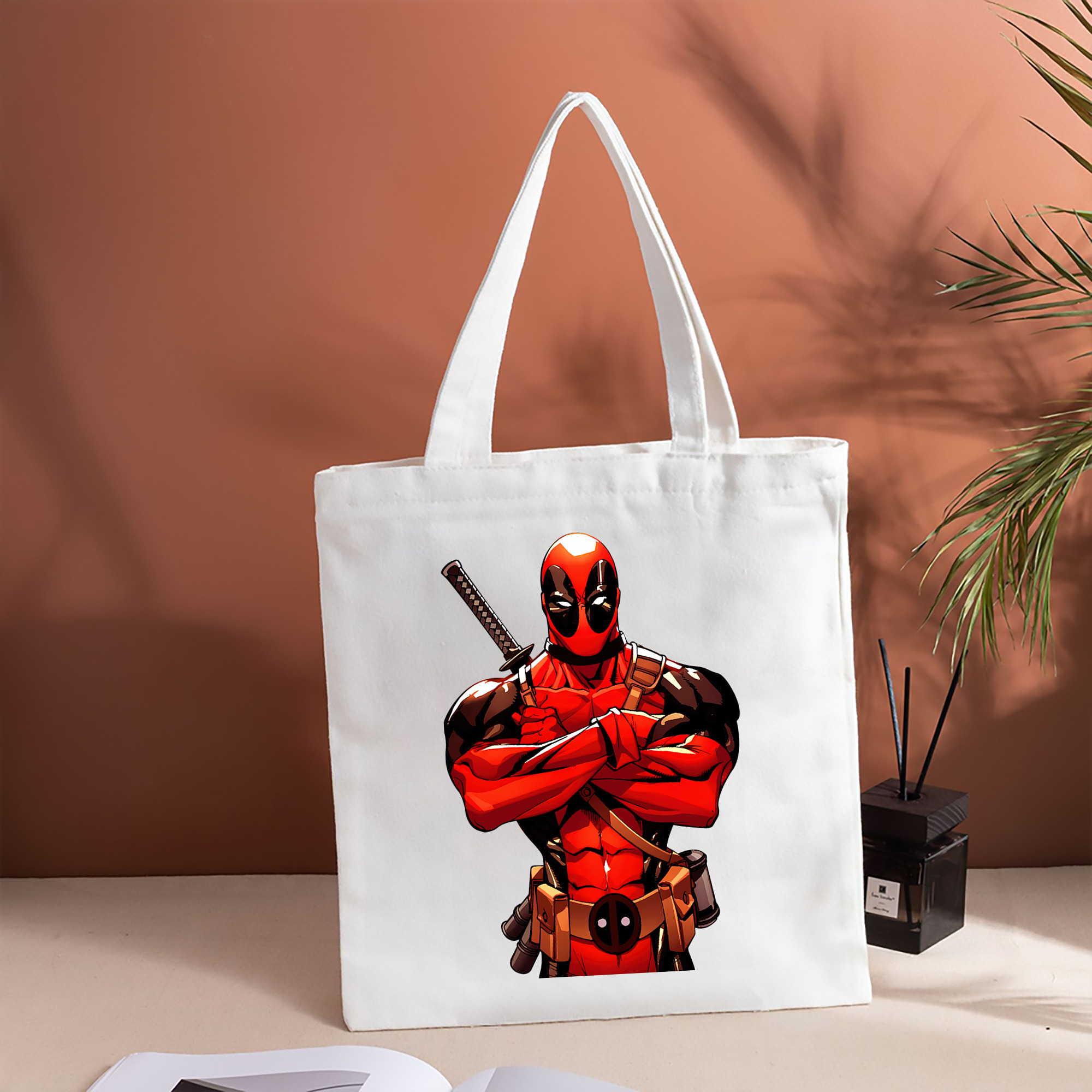 Deadpool デッドプール 縦型キャンバス生地手提げバッグ　トートバッグ