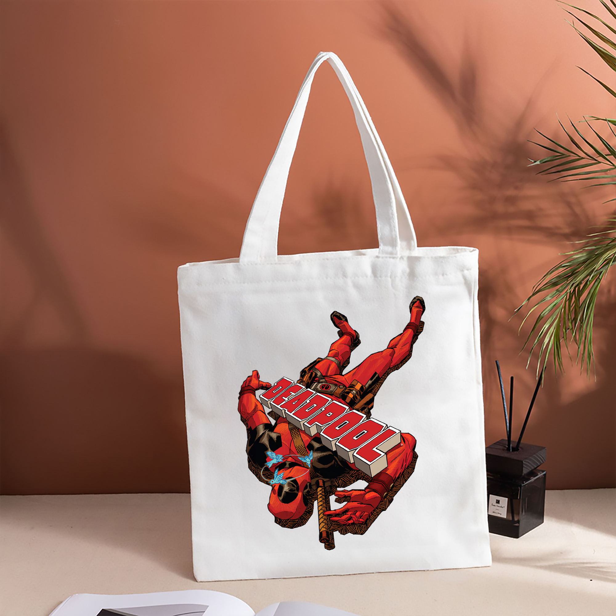 Deadpool デッドプール 縦型キャンバス生地手提げバッグ　トートバッグ