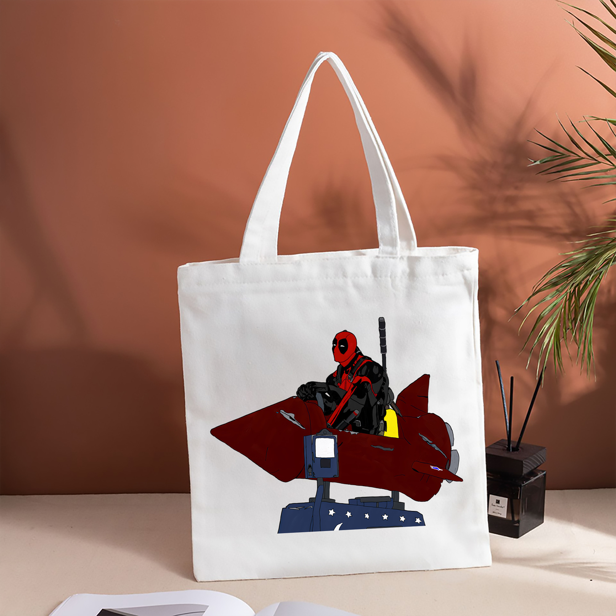Deadpool デッドプール 縦型キャンバス生地手提げバッグ　トートバッグ