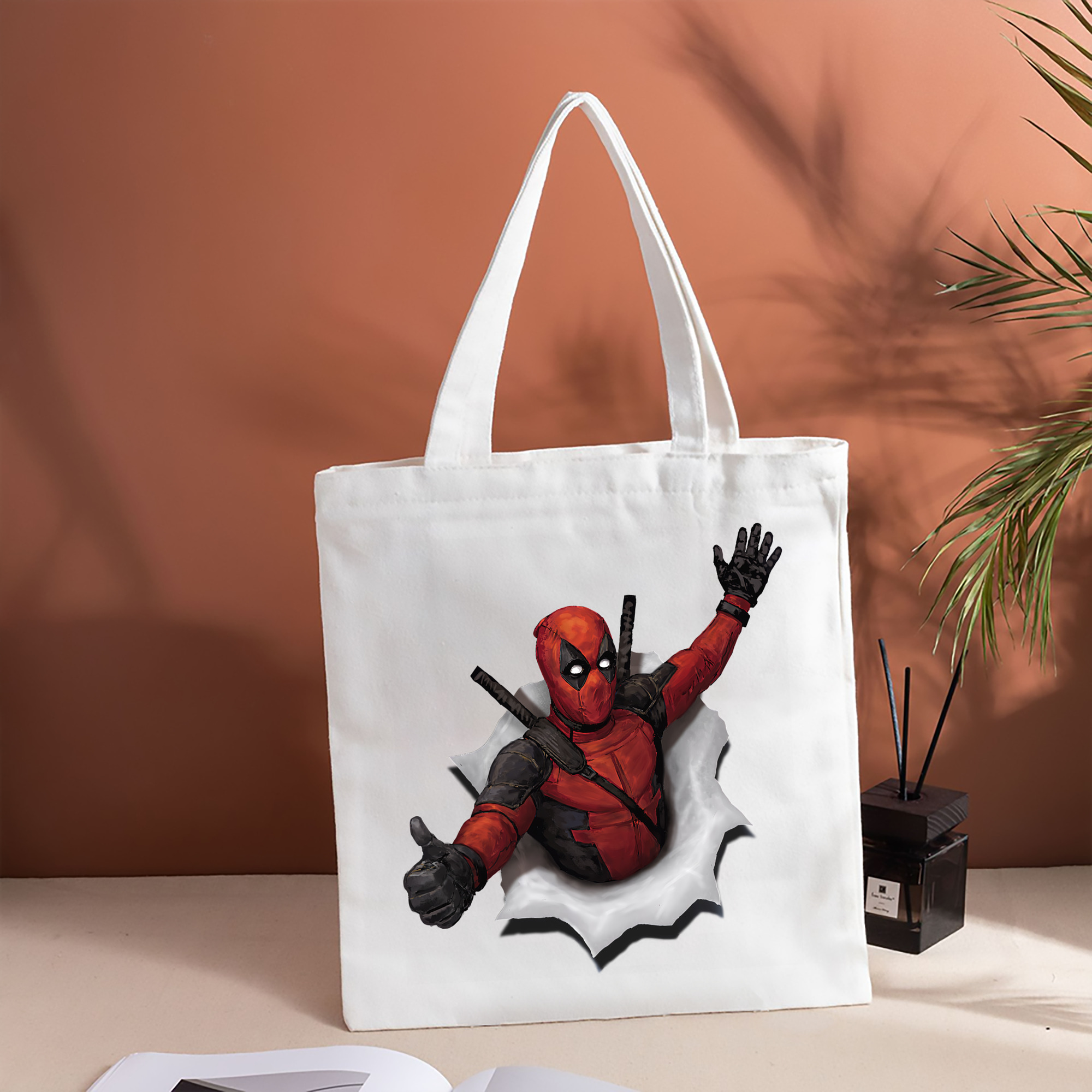 Deadpool デッドプール 縦型キャンバス生地手提げバッグ　トートバッグ