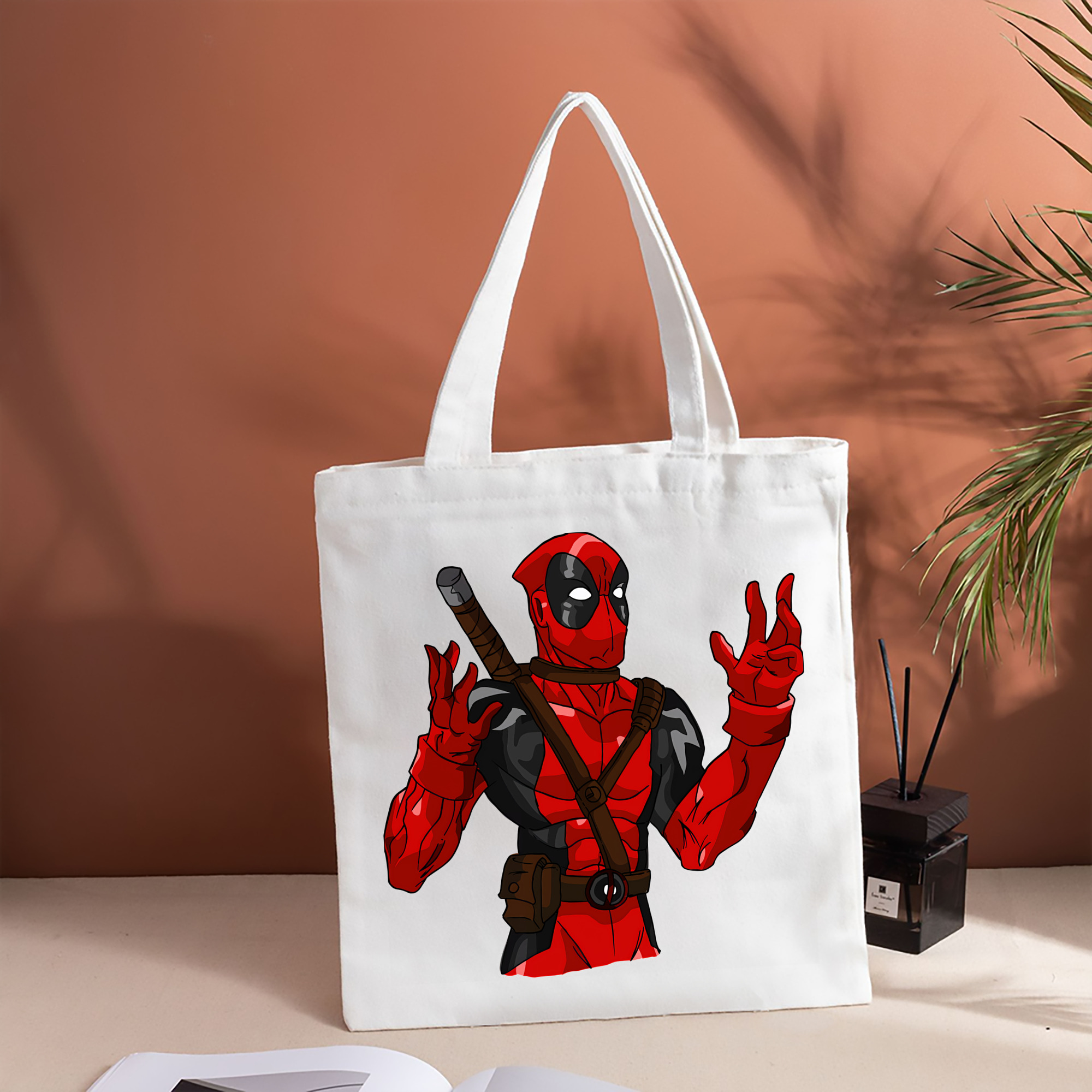 Deadpool デッドプール 縦型キャンバス生地手提げバッグ　トートバッグ