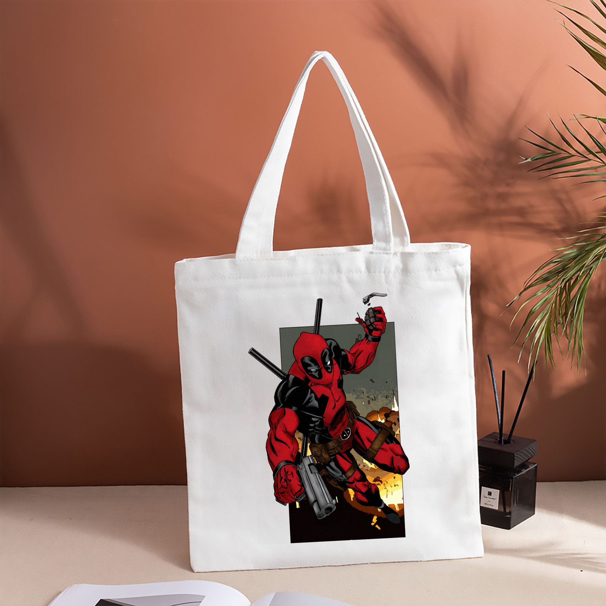 Deadpool デッドプール 縦型キャンバス生地手提げバッグ　トートバッグ