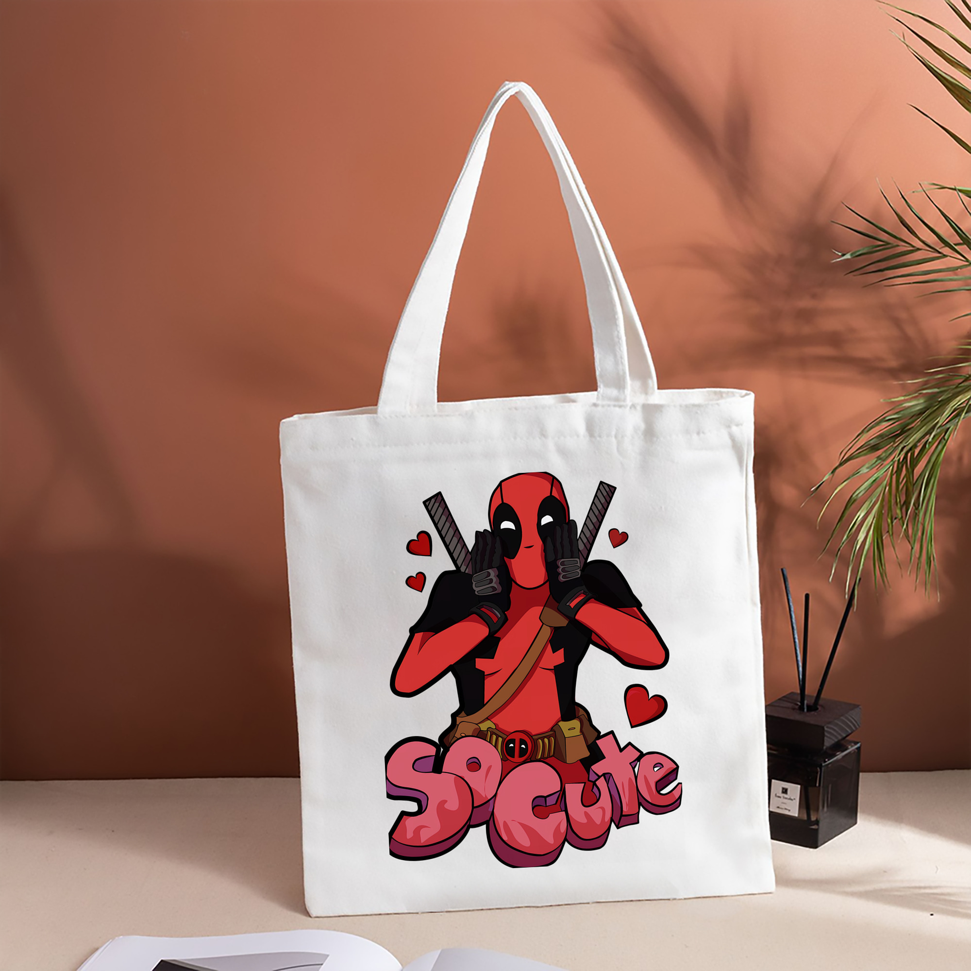 Deadpool デッドプール 縦型キャンバス生地手提げバッグ　トートバッグ