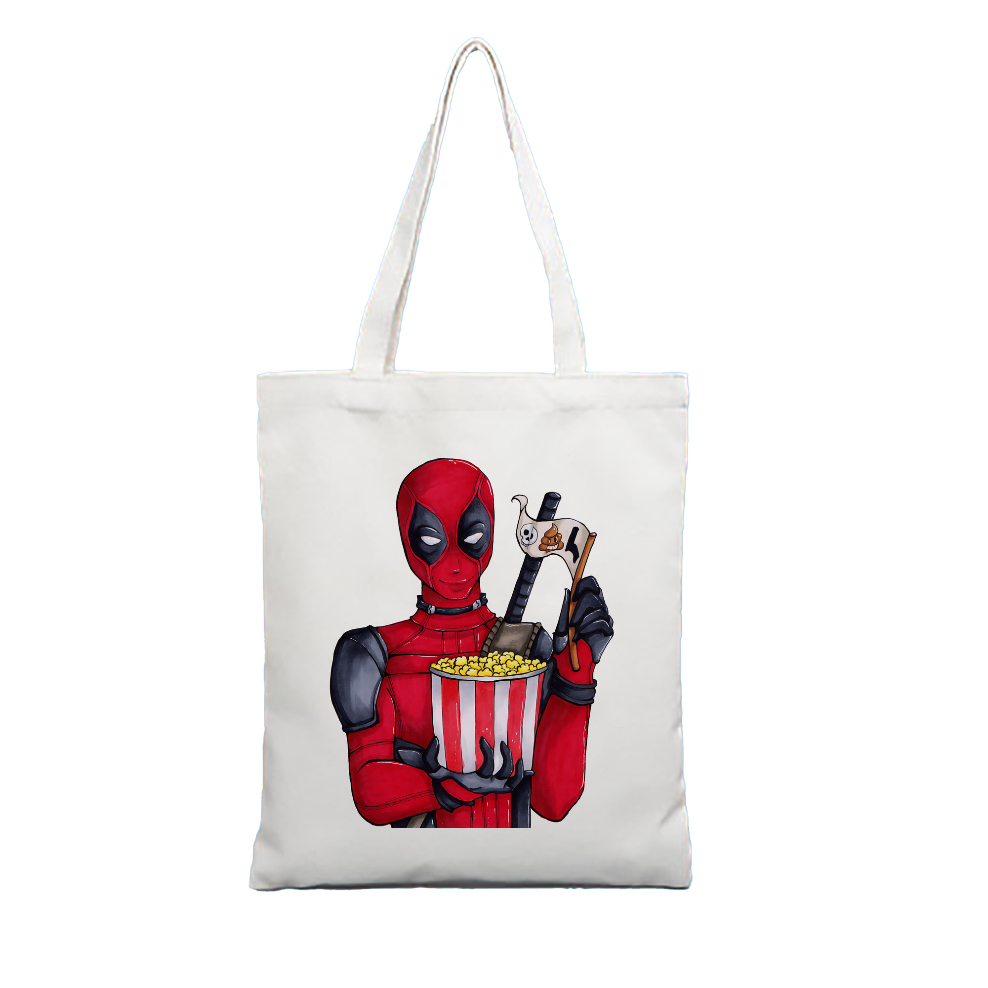 （画像用） Deadpool デッドプール 縦型キャンバス生地手提げバッグ　トートバッグ