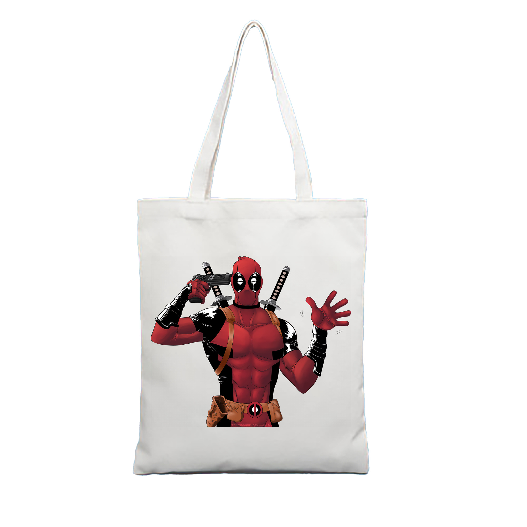 （画像用） Deadpool デッドプール 縦型キャンバス生地手提げバッグ　トートバッグ