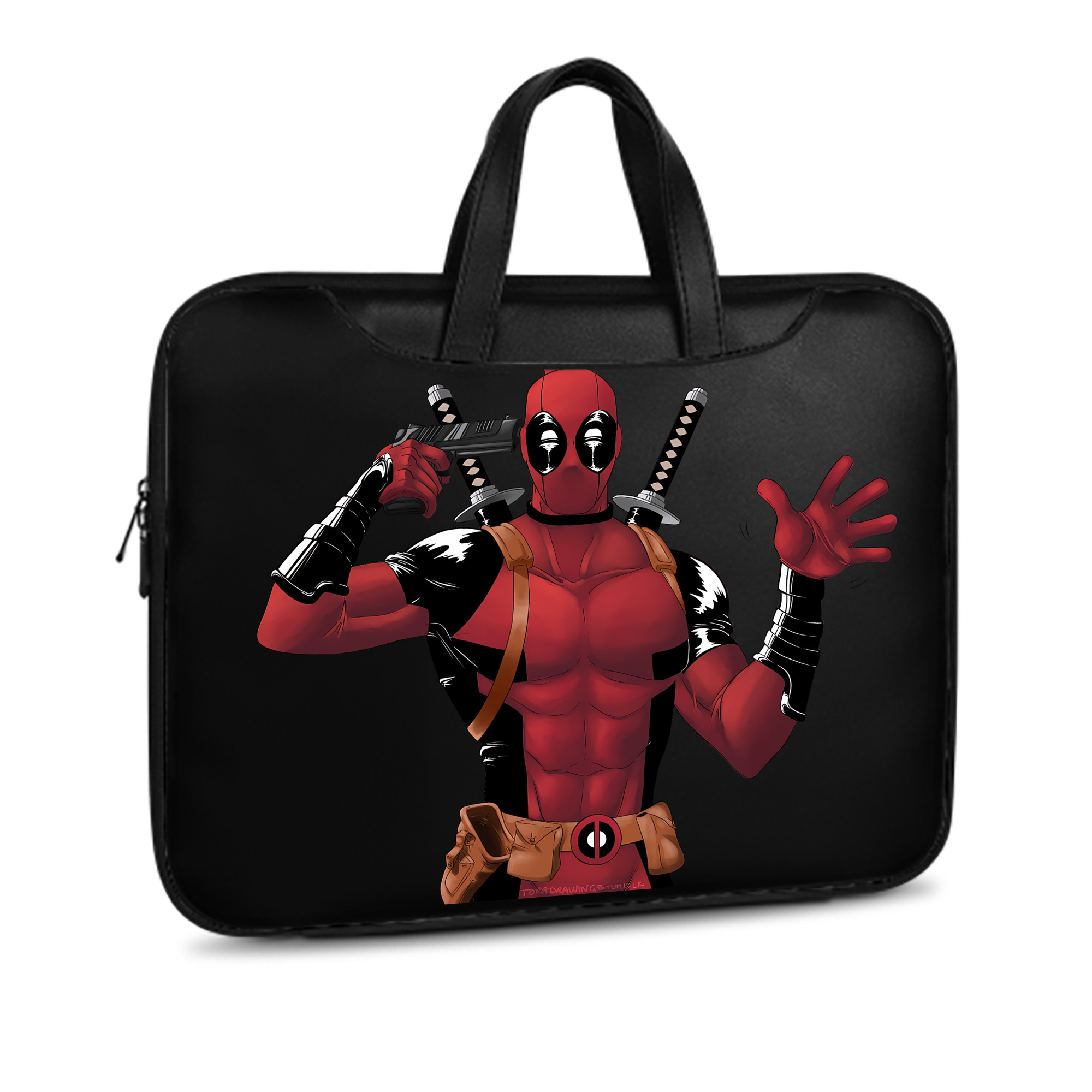 （画像用） Deadpool デッドプール レザーラップトップバッグ　ノートパソコンケース