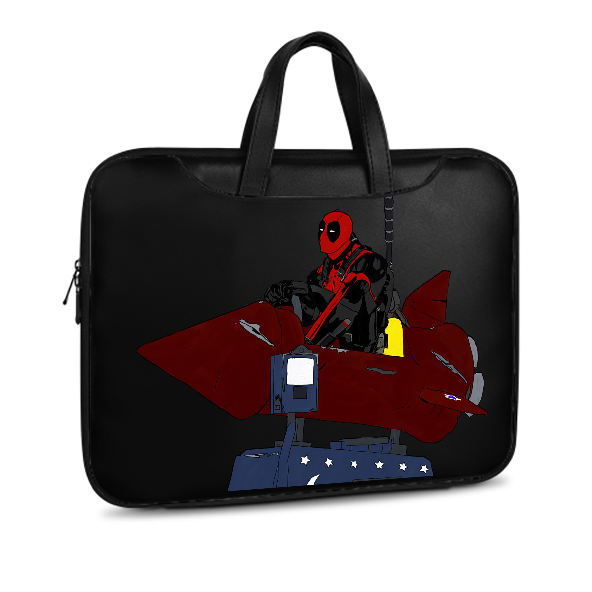 （画像用） Deadpool デッドプール レザーラップトップバッグ　ノートパソコンケース