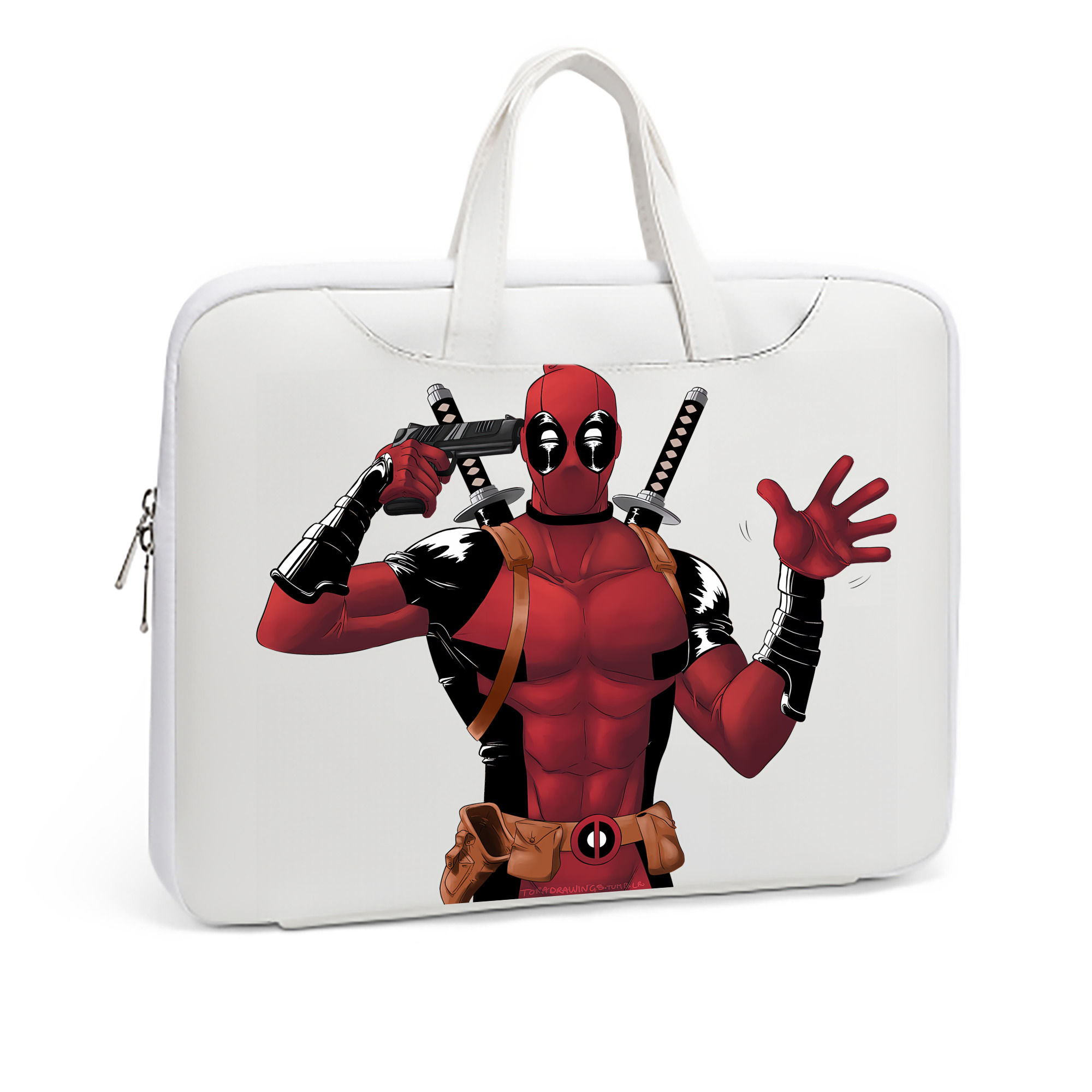 （画像用） Deadpool デッドプール レザーラップトップバッグ　ノートパソコンケース