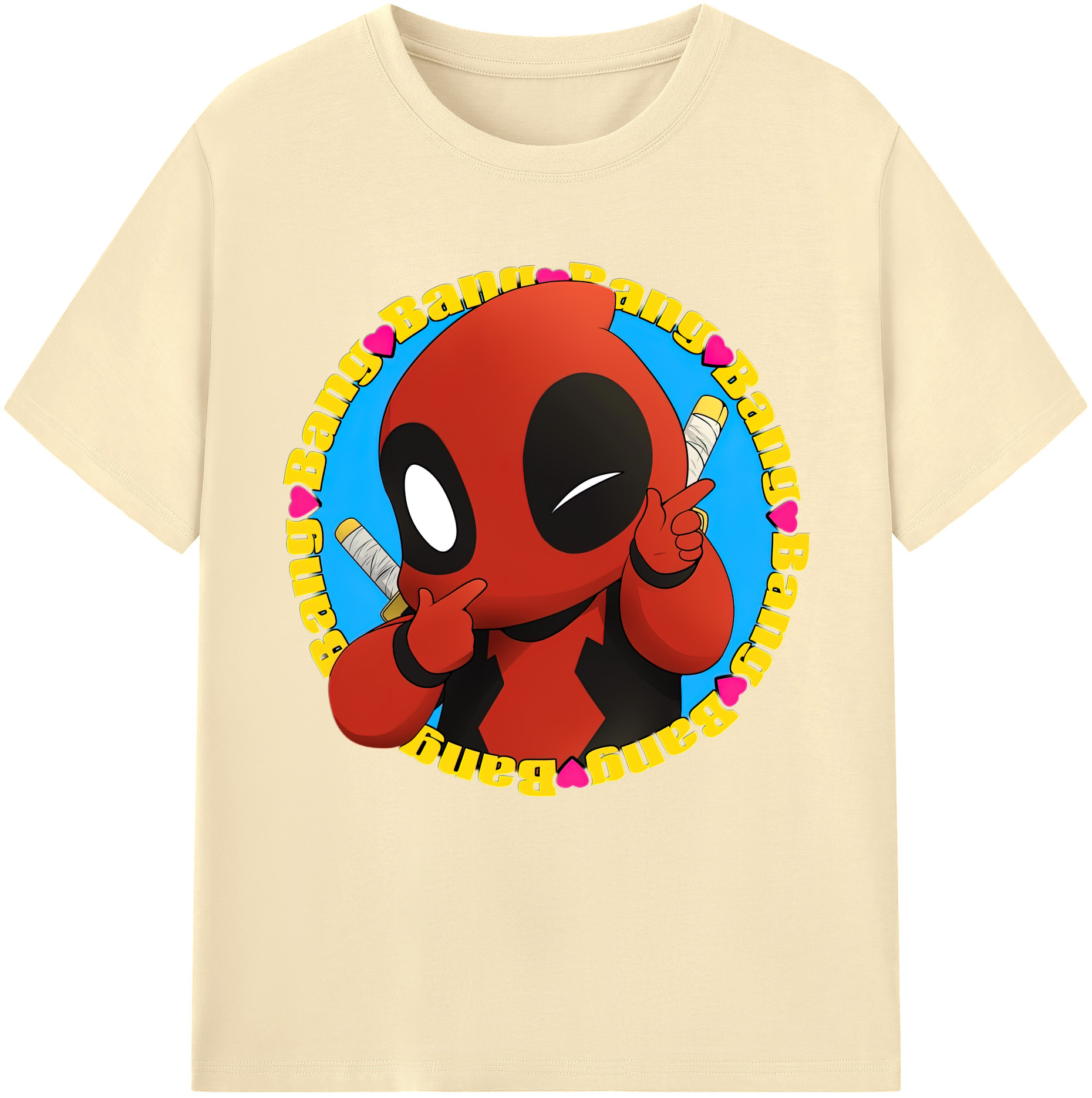 （画像用） Deadpool デッドプール 綿100％半袖Tシャツ（フロントプリント）