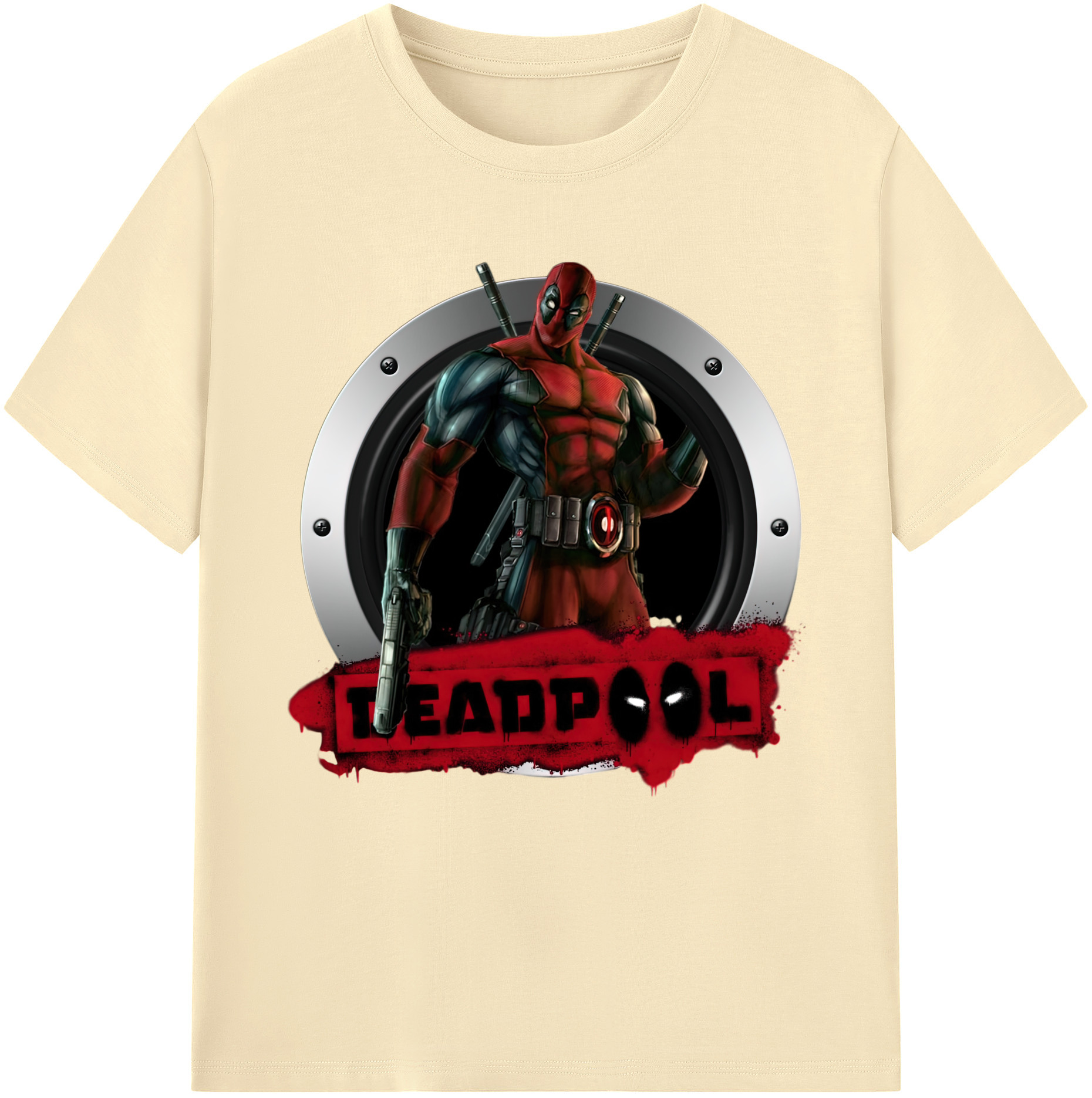 （画像用） Deadpool デッドプール 綿100％半袖Tシャツ（フロントプリント）