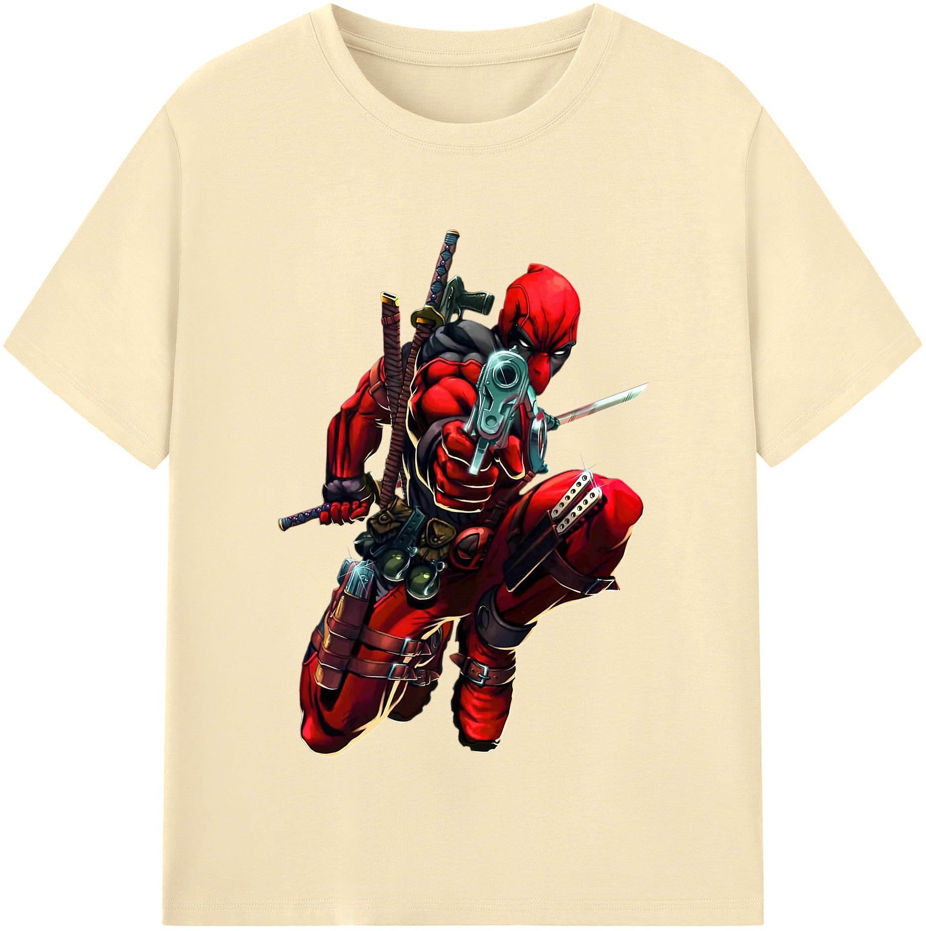 （画像用） Deadpool デッドプール 綿100％半袖Tシャツ（フロントプリント）