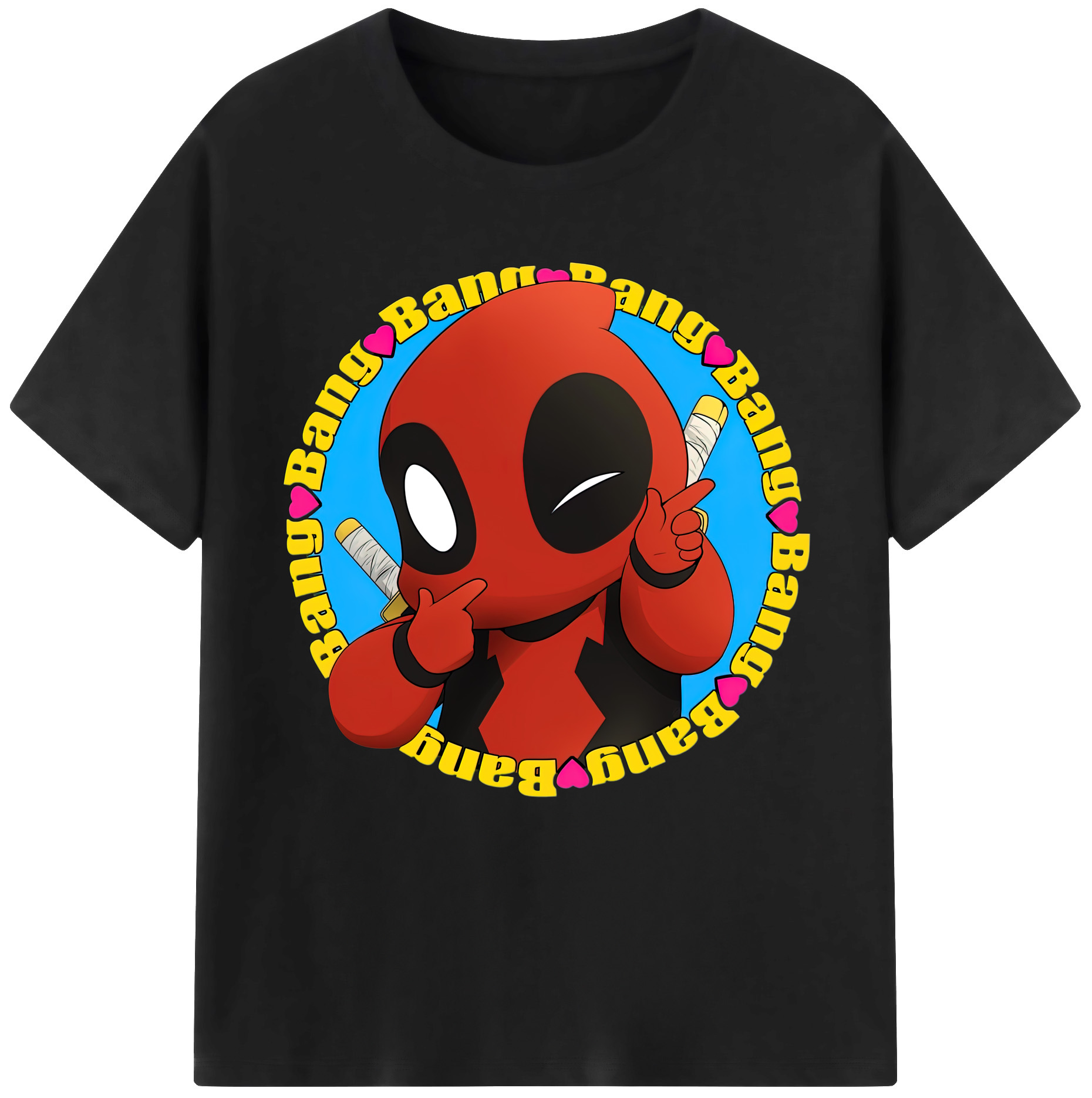 （画像用） Deadpool デッドプール 綿100％半袖Tシャツ（フロントプリント）