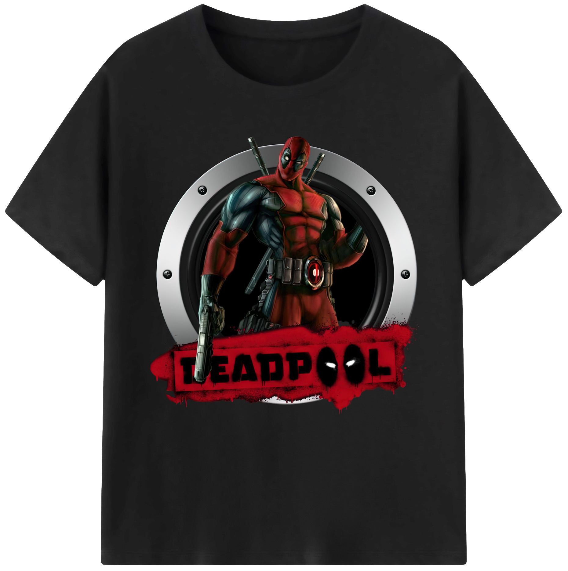 （画像用） Deadpool デッドプール 綿100％半袖Tシャツ（フロントプリント）