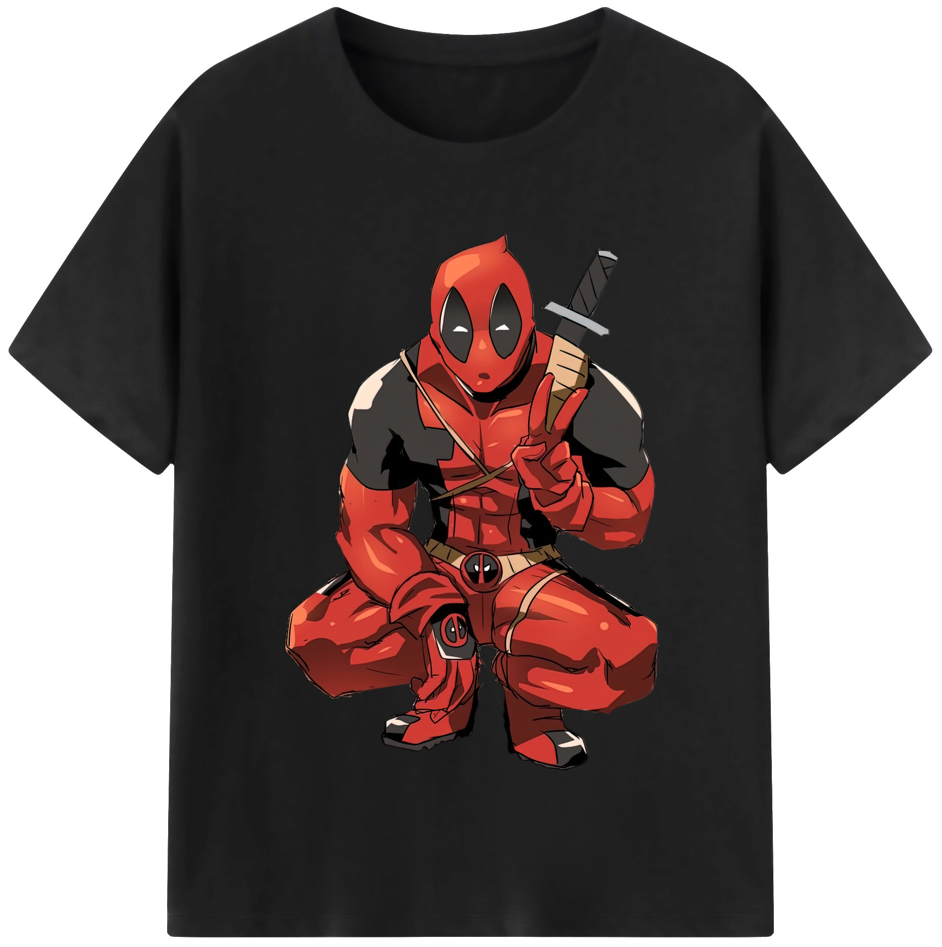 （画像用） Deadpool デッドプール 綿100％半袖Tシャツ（フロントプリント）