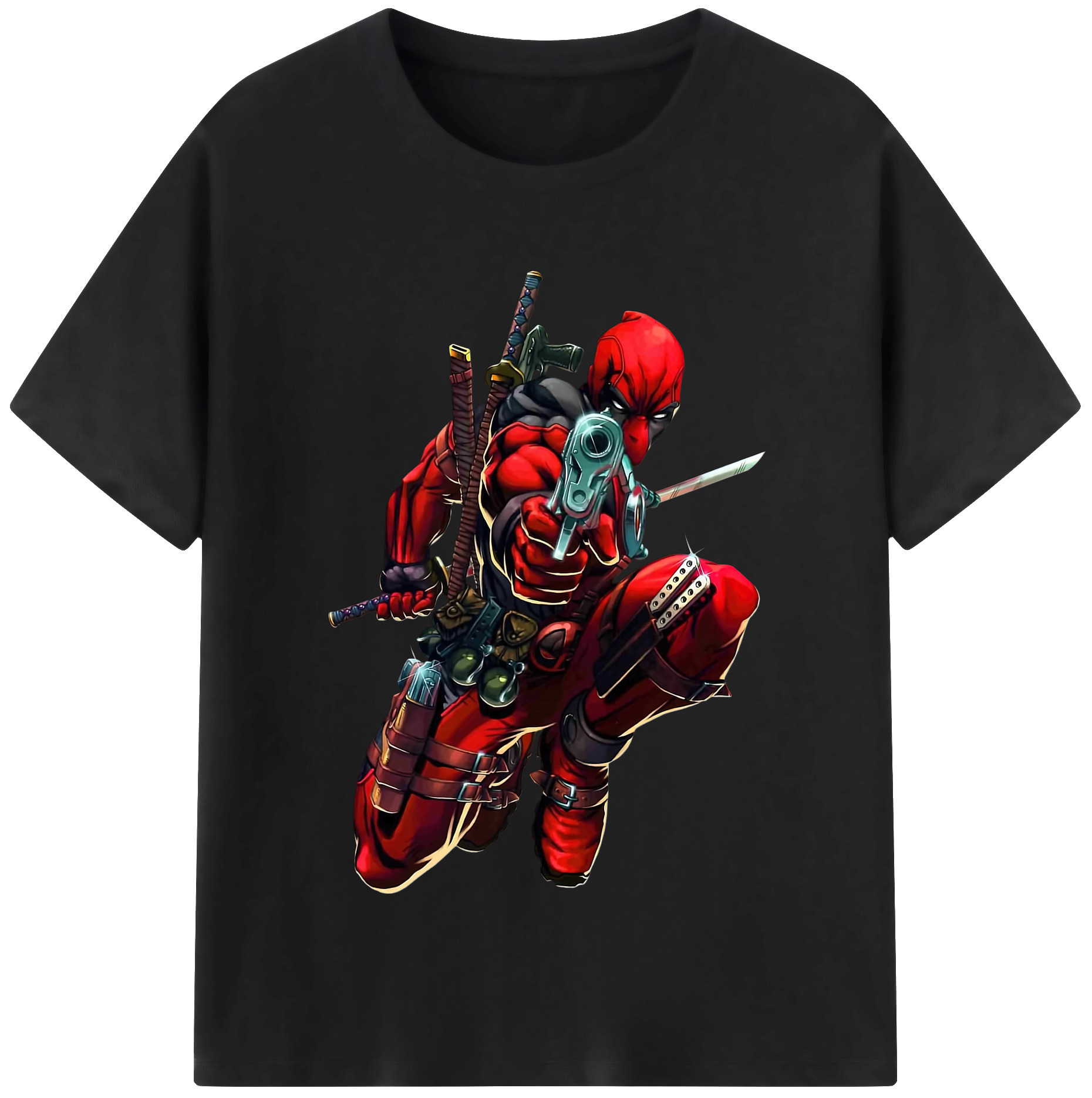 （画像用） Deadpool デッドプール 綿100％半袖Tシャツ（フロントプリント）