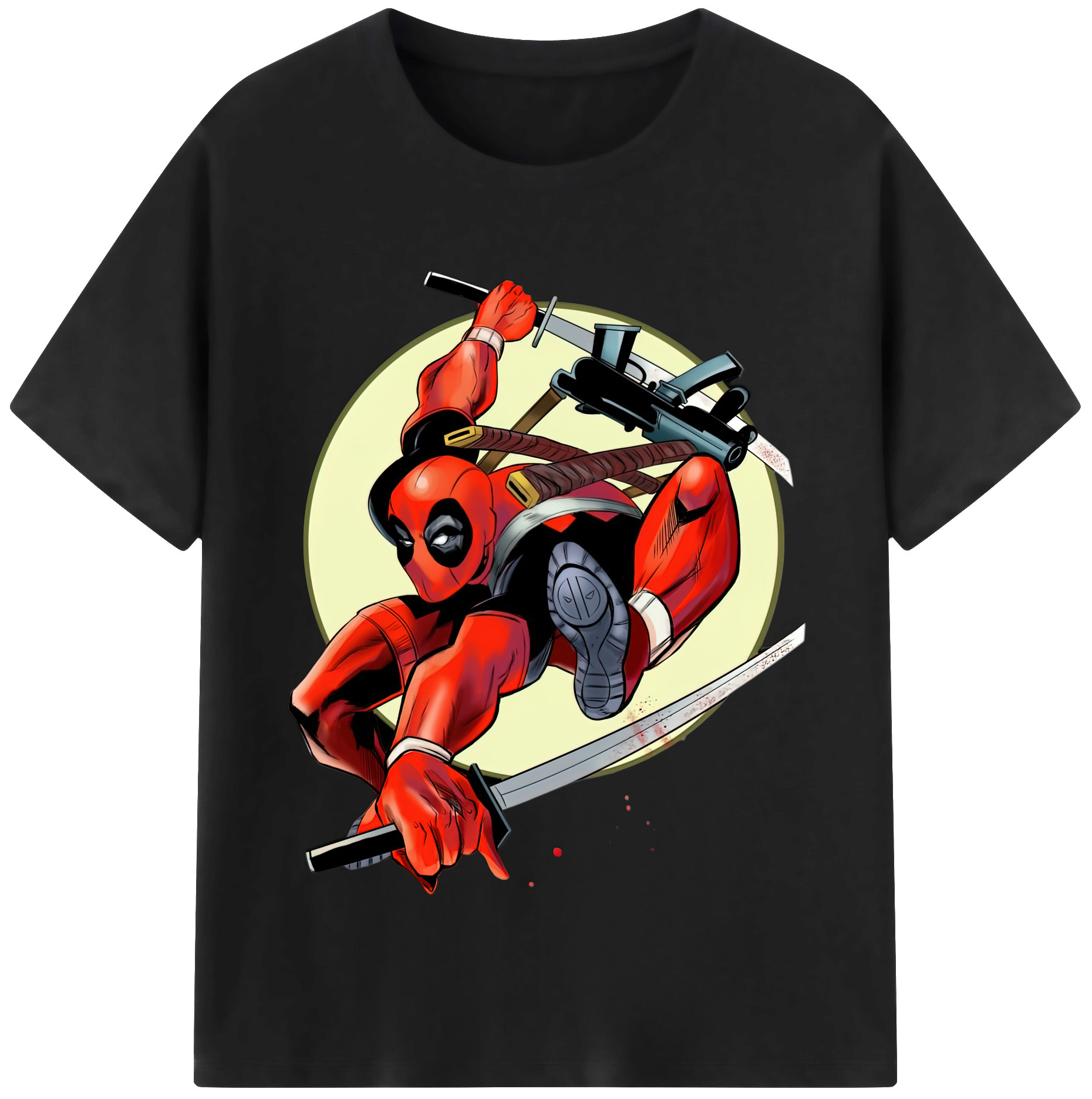（画像用） Deadpool デッドプール 綿100％半袖Tシャツ（フロントプリント）