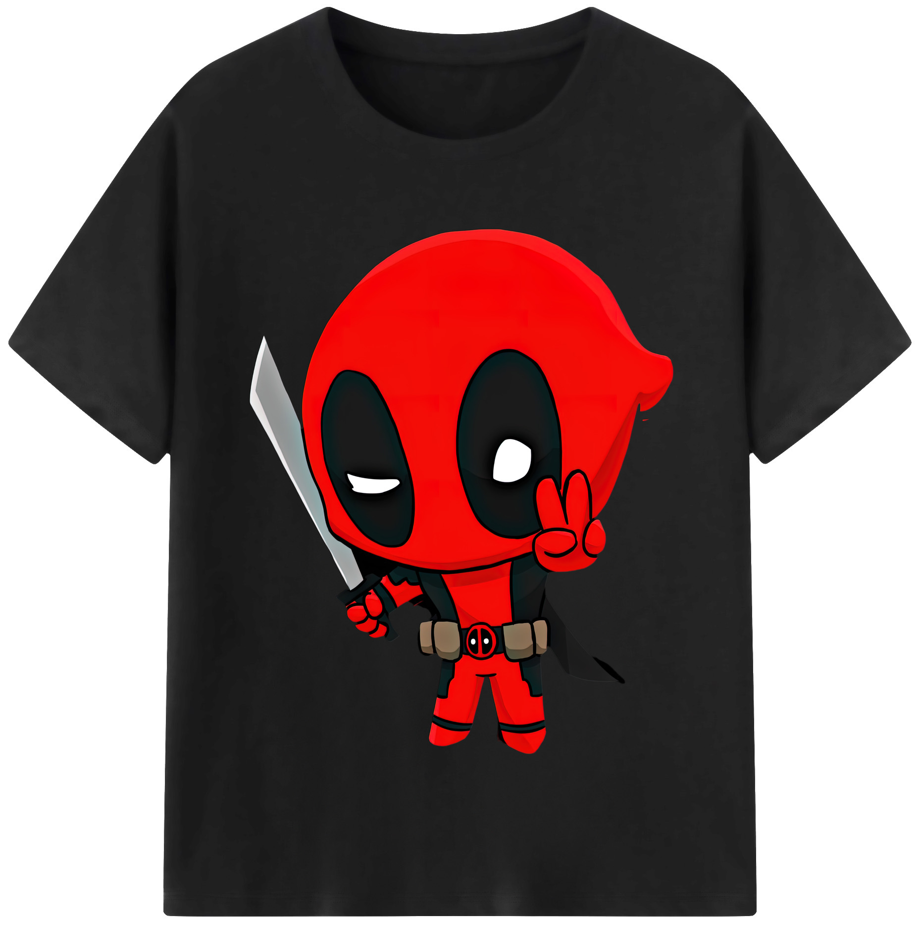 （画像用） Deadpool デッドプール 綿100％半袖Tシャツ（フロントプリント）