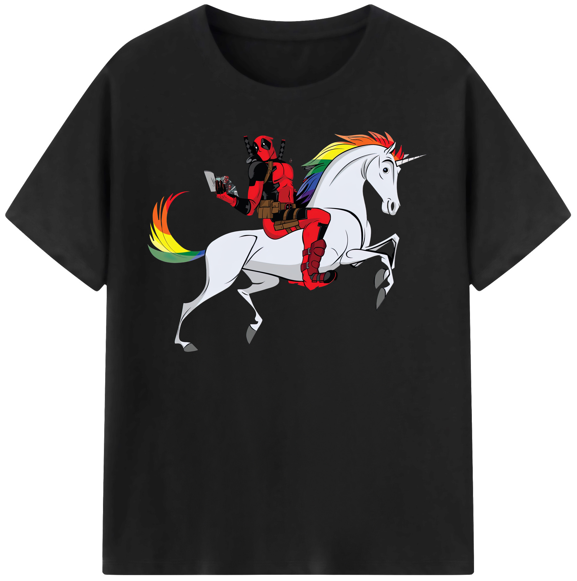 （画像用） Deadpool デッドプール 綿100％半袖Tシャツ（フロントプリント）