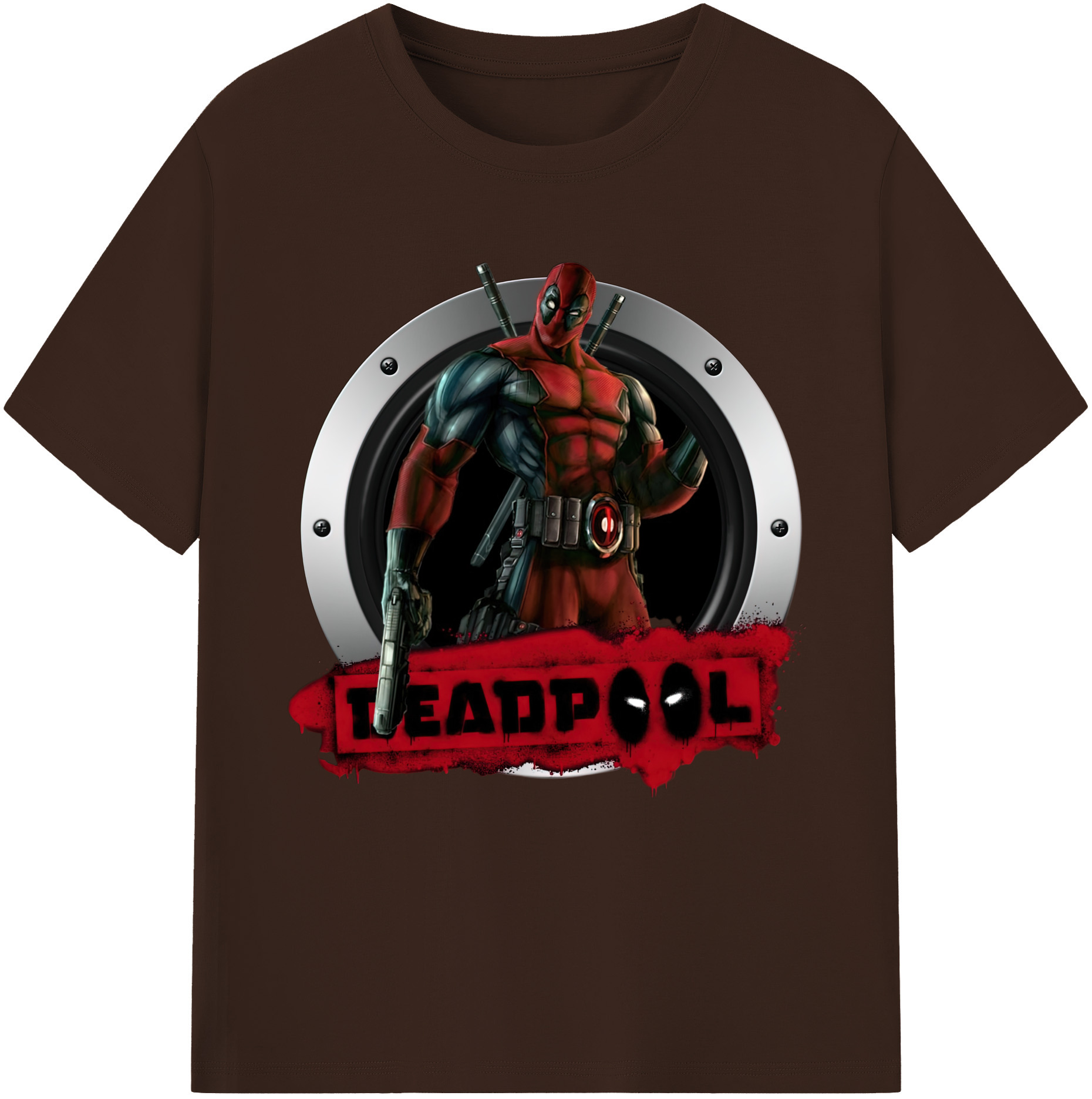 （画像用） Deadpool デッドプール 綿100％半袖Tシャツ（フロントプリント）
