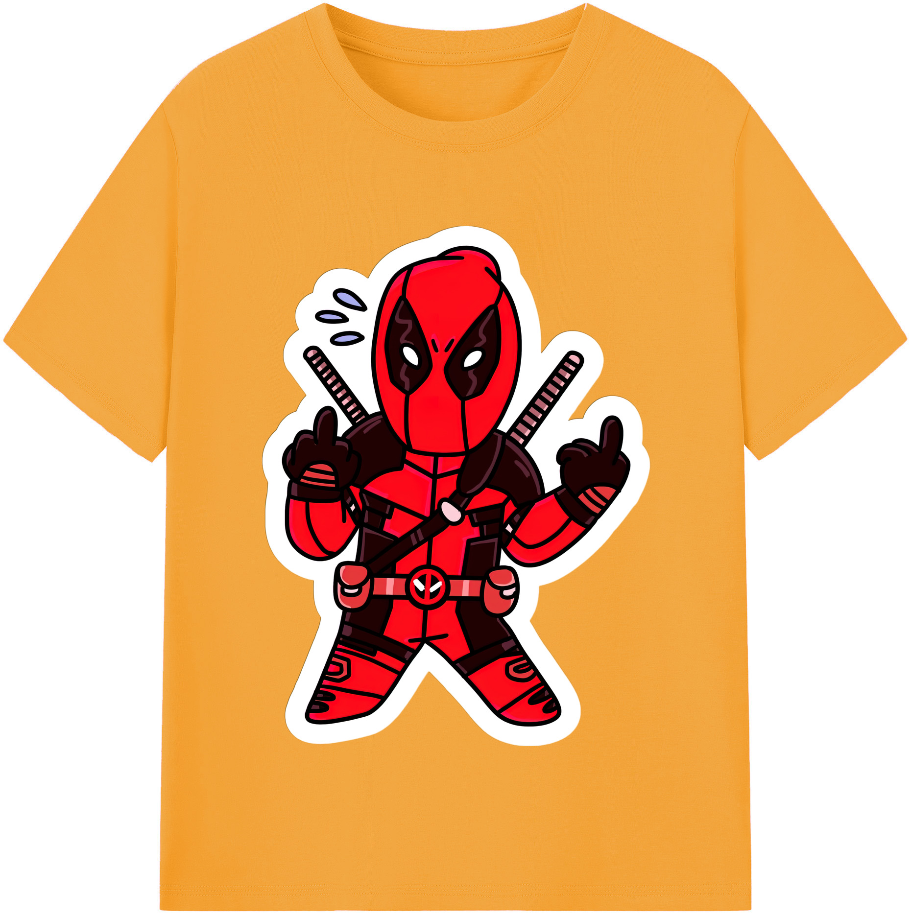 （画像用） Deadpool デッドプール 綿100％半袖Tシャツ（フロントプリント）