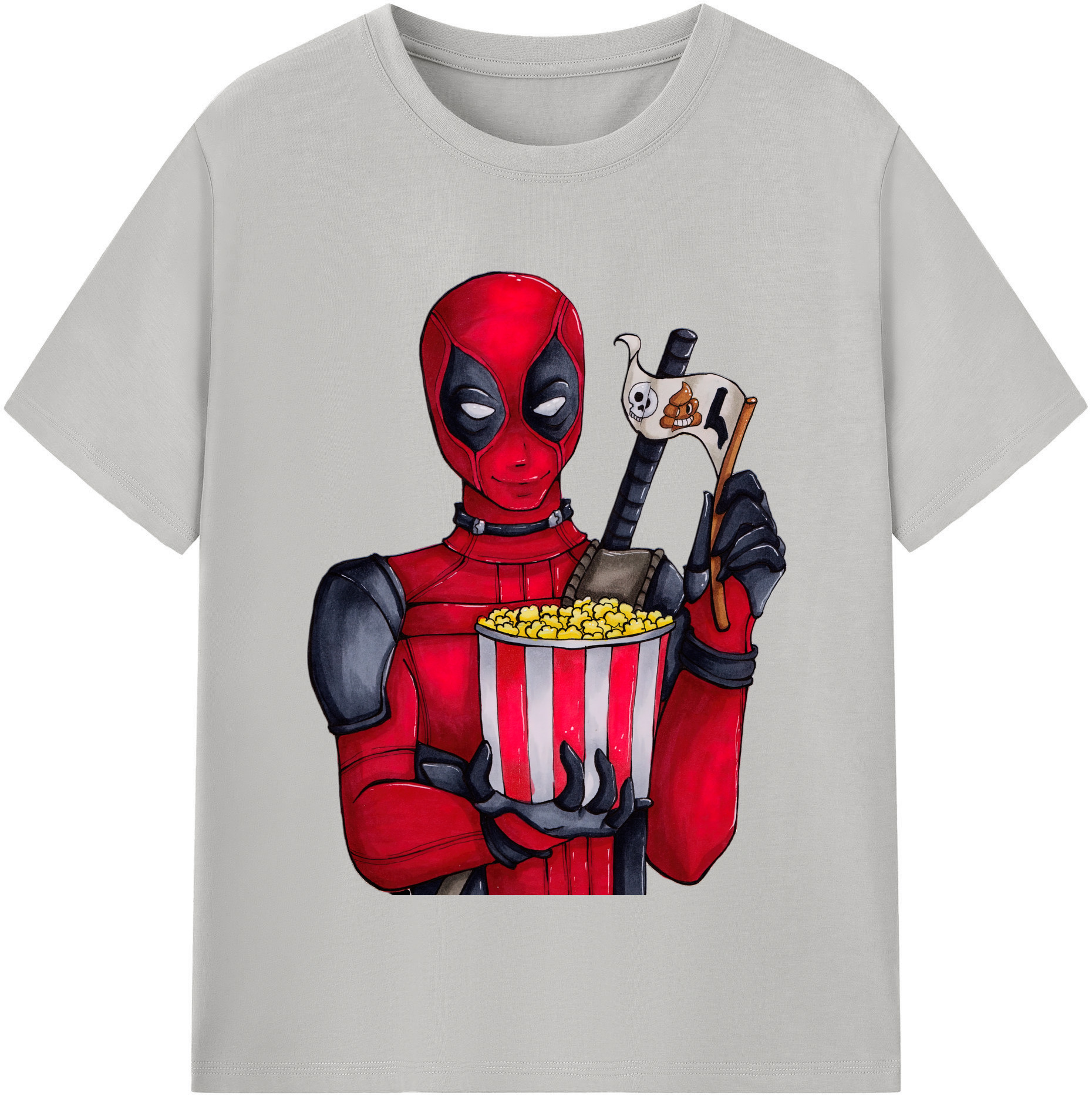 （画像用） Deadpool デッドプール 綿100％半袖Tシャツ（フロントプリント）