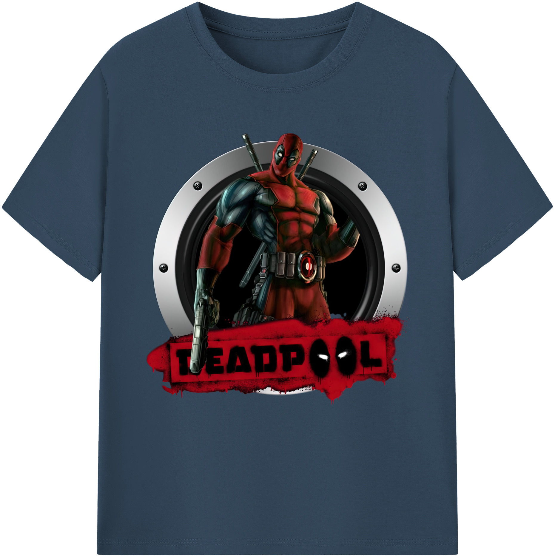 （画像用） Deadpool デッドプール 綿100％半袖Tシャツ（フロントプリント）