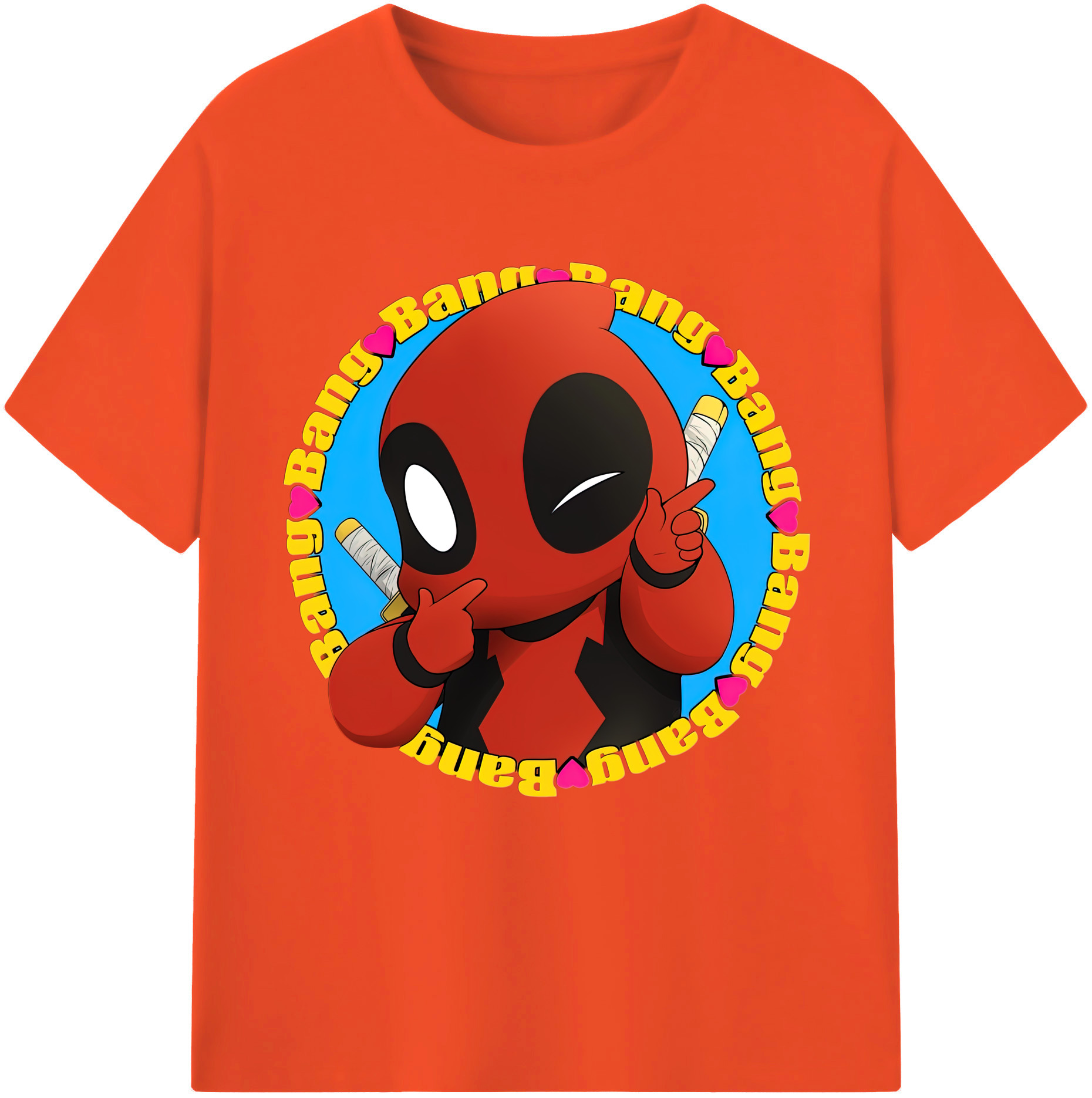 （画像用） Deadpool デッドプール 綿100％半袖Tシャツ（フロントプリント）