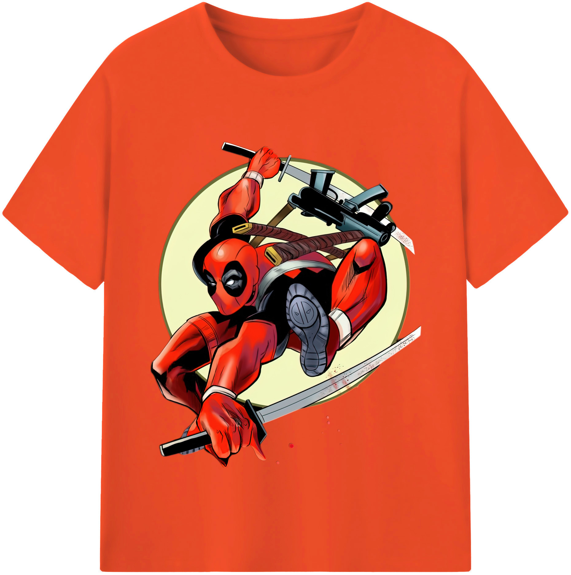 （画像用） Deadpool デッドプール 綿100％半袖Tシャツ（フロントプリント）